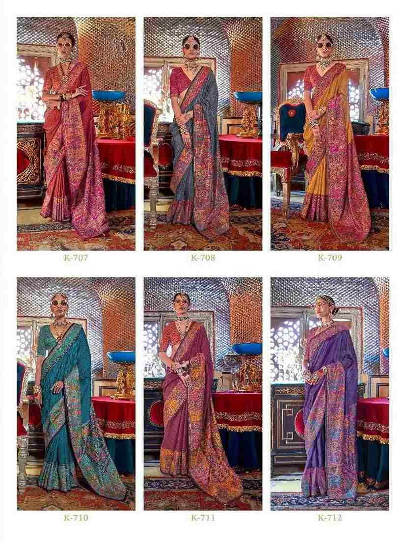 Padmashree By Kreshva 707 To 712 Series Indian Traditional Wear Collection Beautiful Stylish Fancy Colorful Party Wear & Occasional Wear Vichitra Silk Sarees At Wholesale Price