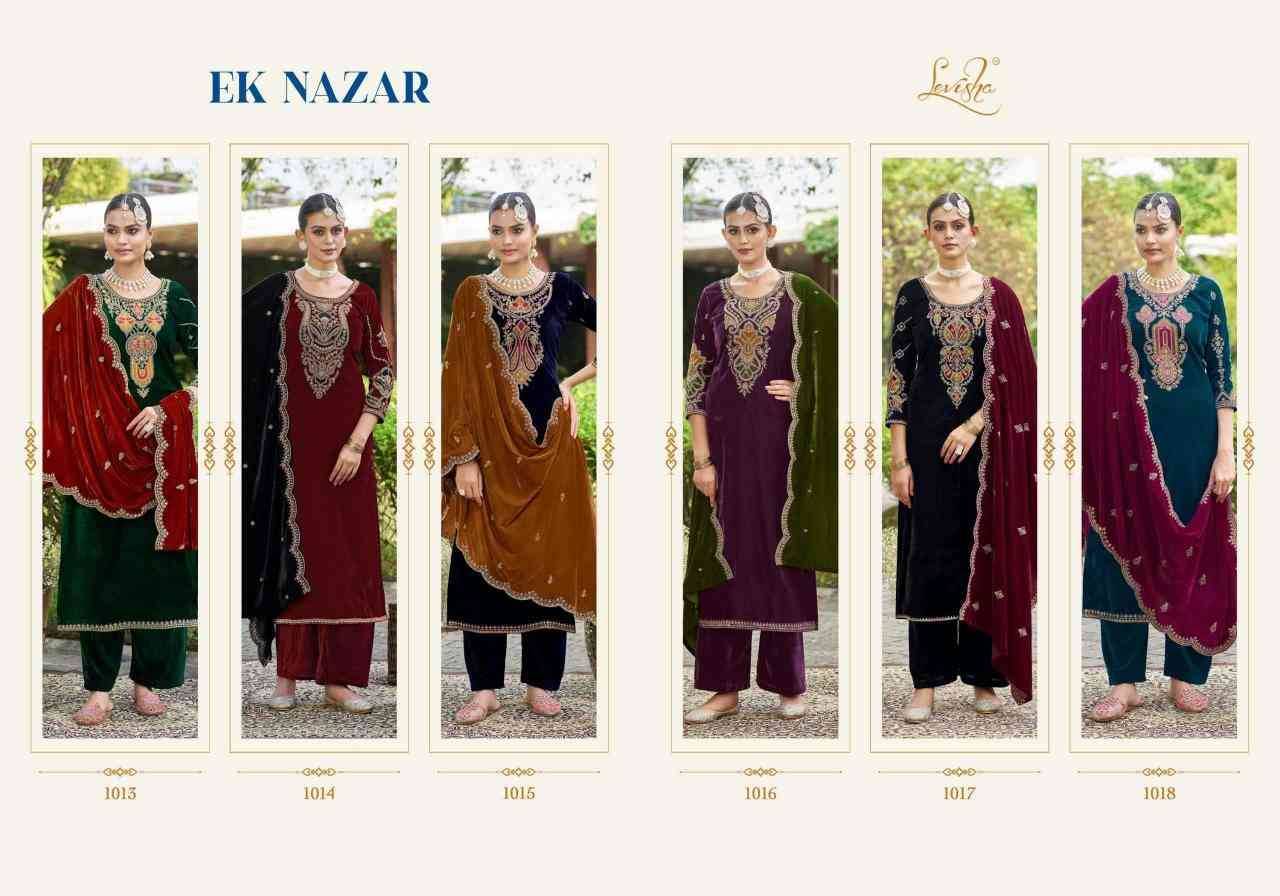 Ek Nazar By Levisha 1013 To 1018 Series Festive Suits Beautiful Fancy Colorful Stylish Party Wear & Occasional Wear Pure Velvet Dresses At Wholesale Price