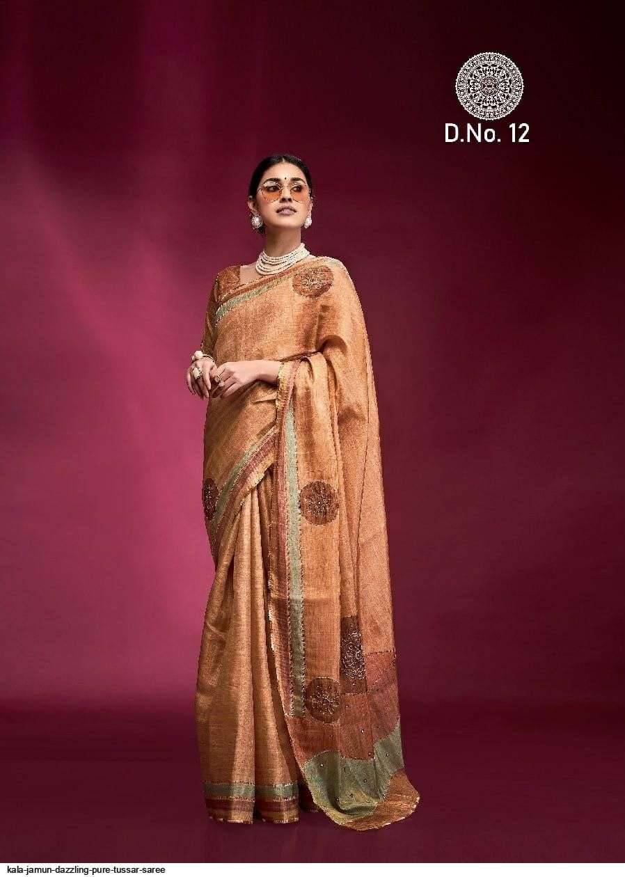 Dazzling By Kala Jamun 11 To 17 Series Indian Traditional Wear Collection Beautiful Stylish Fancy Colorful Party Wear & Occasional Wear Tussar Silk Sarees At Wholesale Price