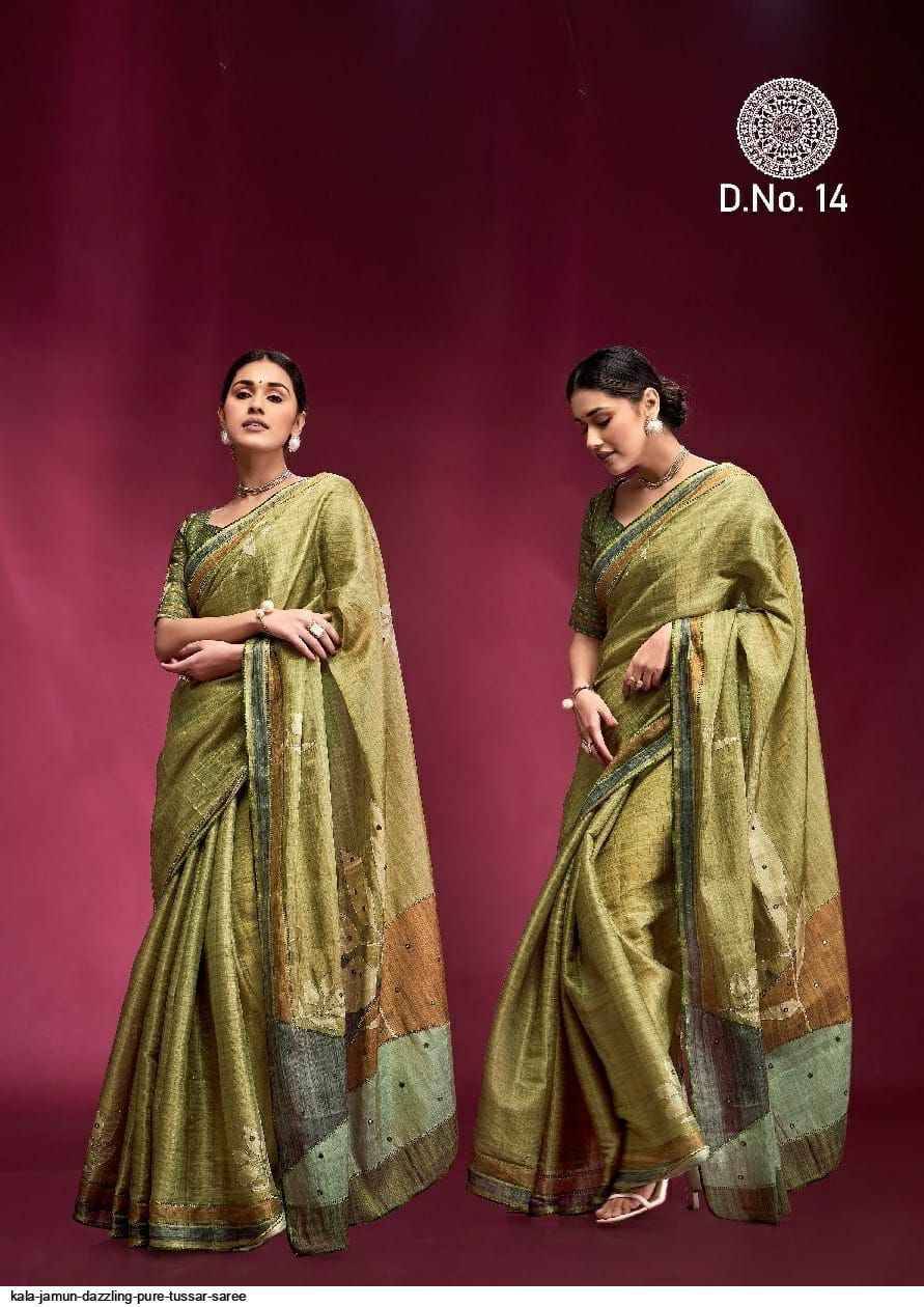 Dazzling By Kala Jamun 11 To 17 Series Indian Traditional Wear Collection Beautiful Stylish Fancy Colorful Party Wear & Occasional Wear Tussar Silk Sarees At Wholesale Price