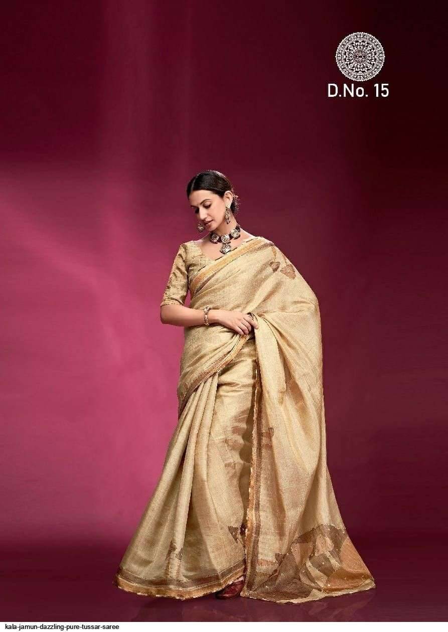 Dazzling By Kala Jamun 11 To 17 Series Indian Traditional Wear Collection Beautiful Stylish Fancy Colorful Party Wear & Occasional Wear Tussar Silk Sarees At Wholesale Price