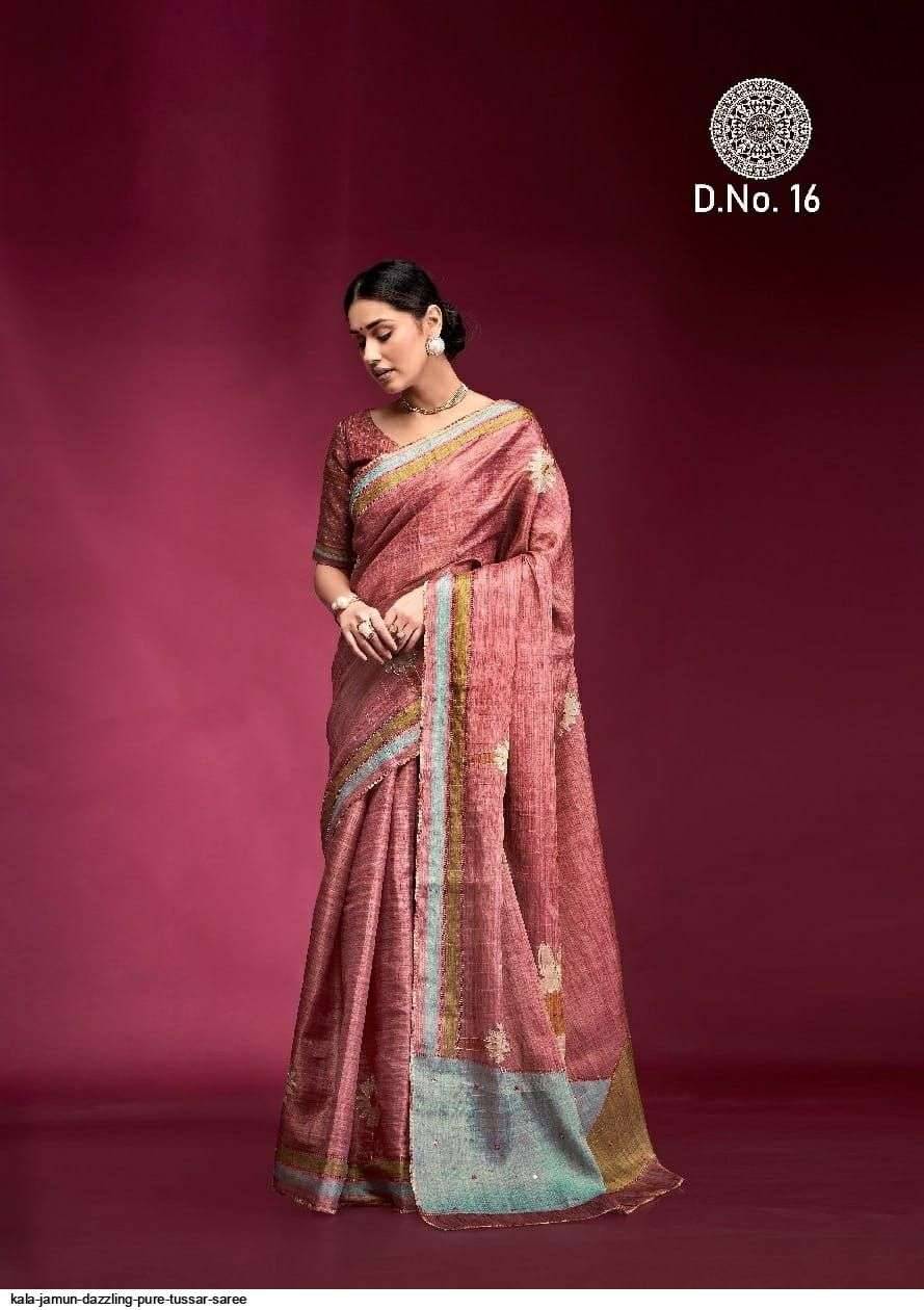 Dazzling By Kala Jamun 11 To 17 Series Indian Traditional Wear Collection Beautiful Stylish Fancy Colorful Party Wear & Occasional Wear Tussar Silk Sarees At Wholesale Price