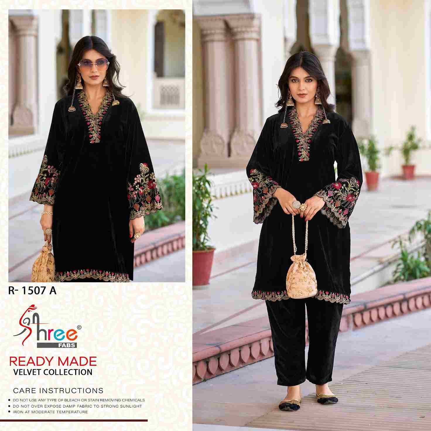 Shree Fabs Hit Design R-1507 Colours By Shree Fabs R-1507-A To R-1507-D Series Designer Pakistani Suits Collection Beautiful Stylish Fancy Colorful Party Wear & Occasional Wear Velvet Kurtis With Bottom At Wholesale Price