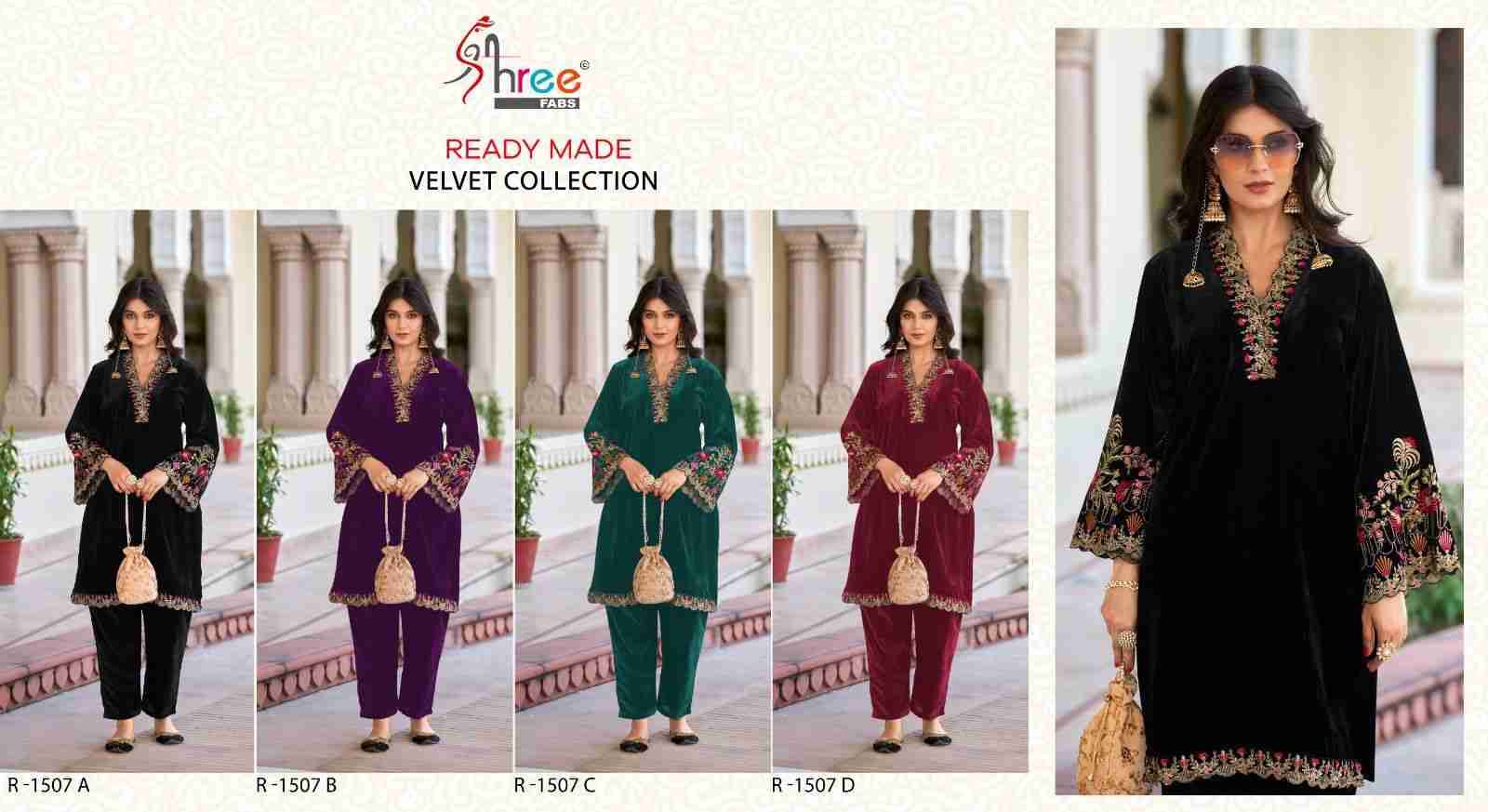 Shree Fabs Hit Design R-1507 Colours By Shree Fabs R-1507-A To R-1507-D Series Designer Pakistani Suits Collection Beautiful Stylish Fancy Colorful Party Wear & Occasional Wear Velvet Kurtis With Bottom At Wholesale Price