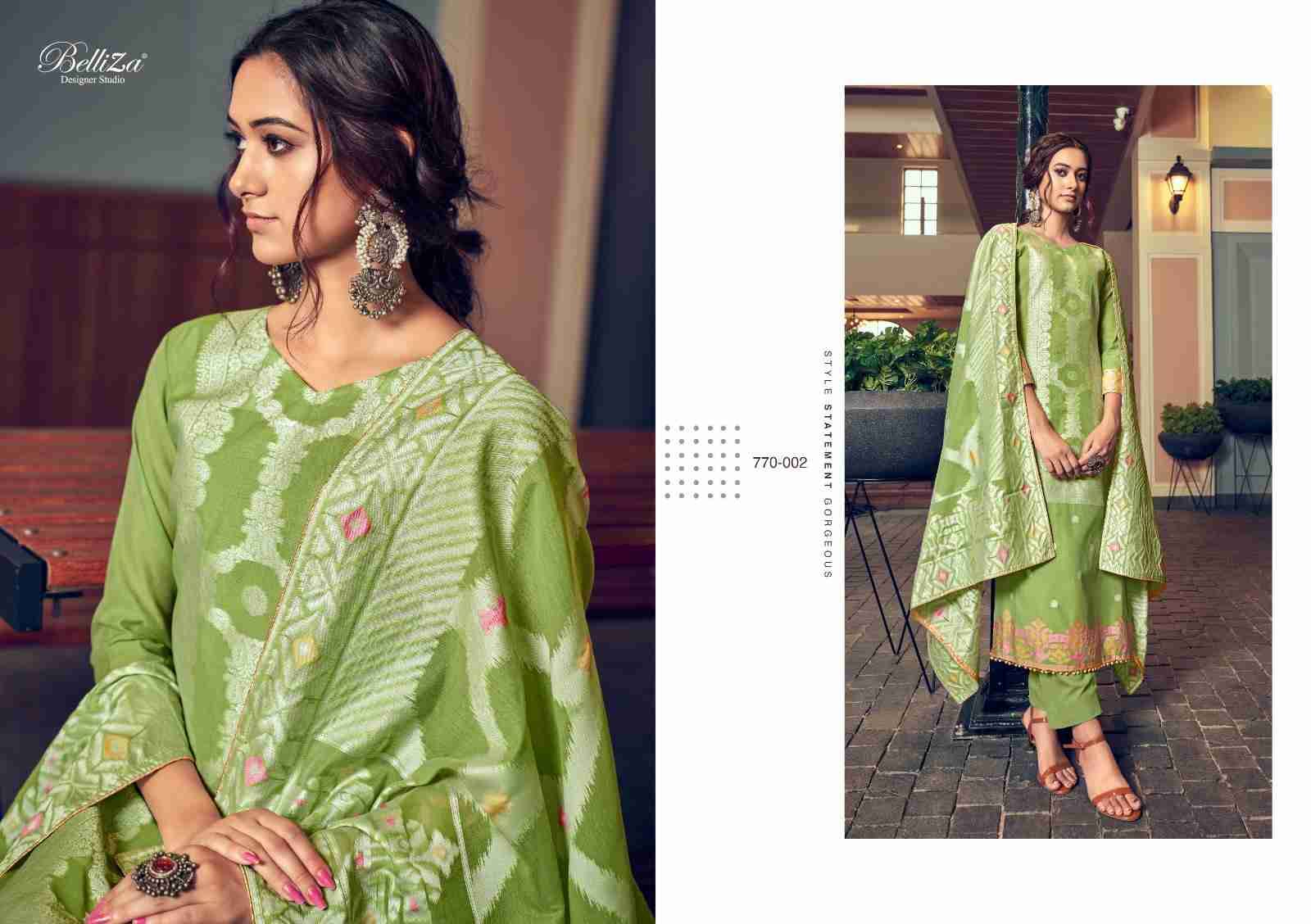 Odhni By Belliza 770-001 To 770-006 Series Beautiful Festive Suits Stylish Fancy Colorful Casual Wear & Ethnic Wear Pure Cotton Dresses At Wholesale Price