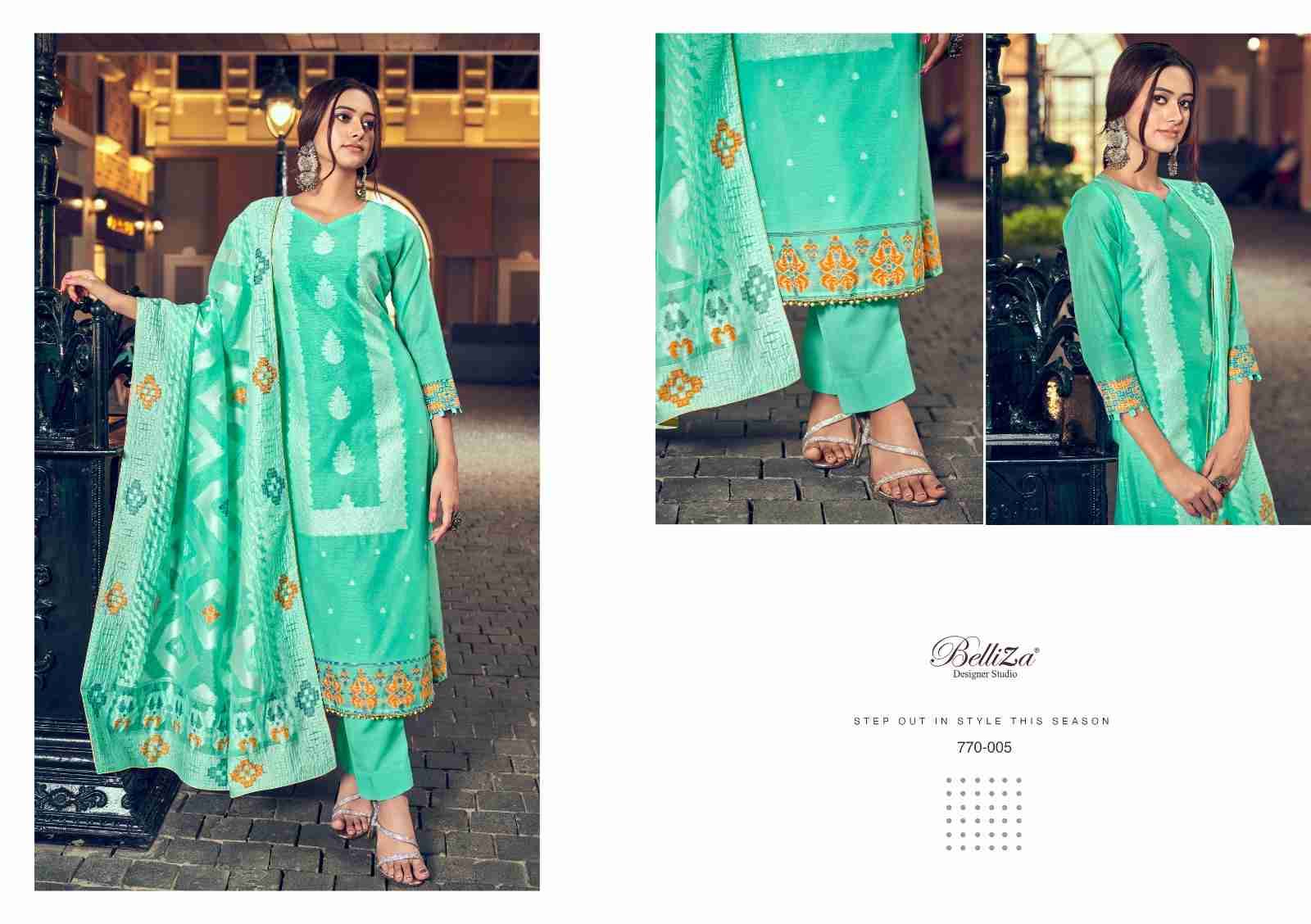 Odhni By Belliza 770-001 To 770-006 Series Beautiful Festive Suits Stylish Fancy Colorful Casual Wear & Ethnic Wear Pure Cotton Dresses At Wholesale Price