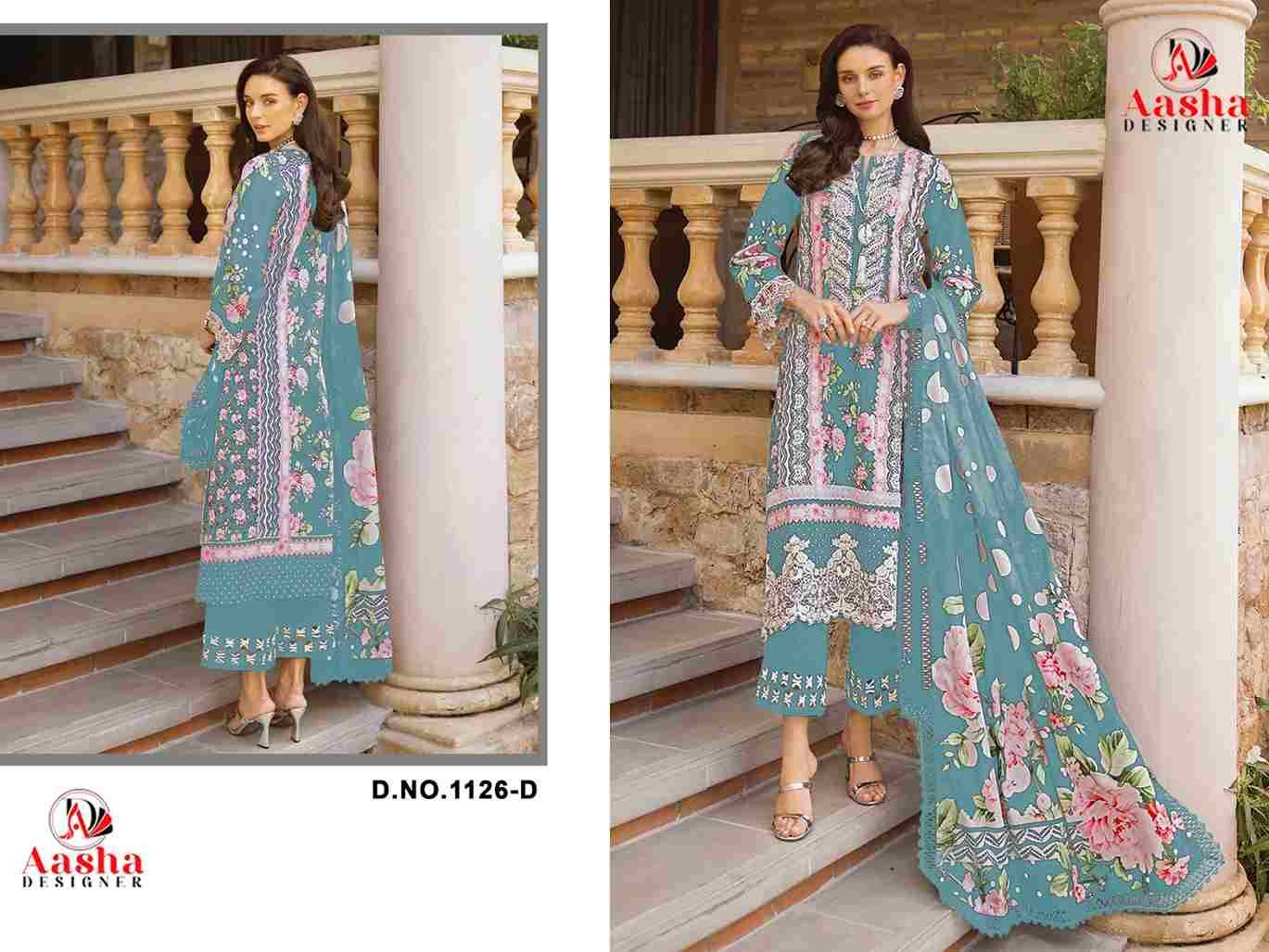 Aasha 1126 Colours By Aasha Designer 1126-A To 1126-D Series Pakistani Suits Beautiful Fancy Colorful Stylish Party Wear & Occasional Wear Pure Cambric Cotton Embroidery Dresses At Wholesale Price