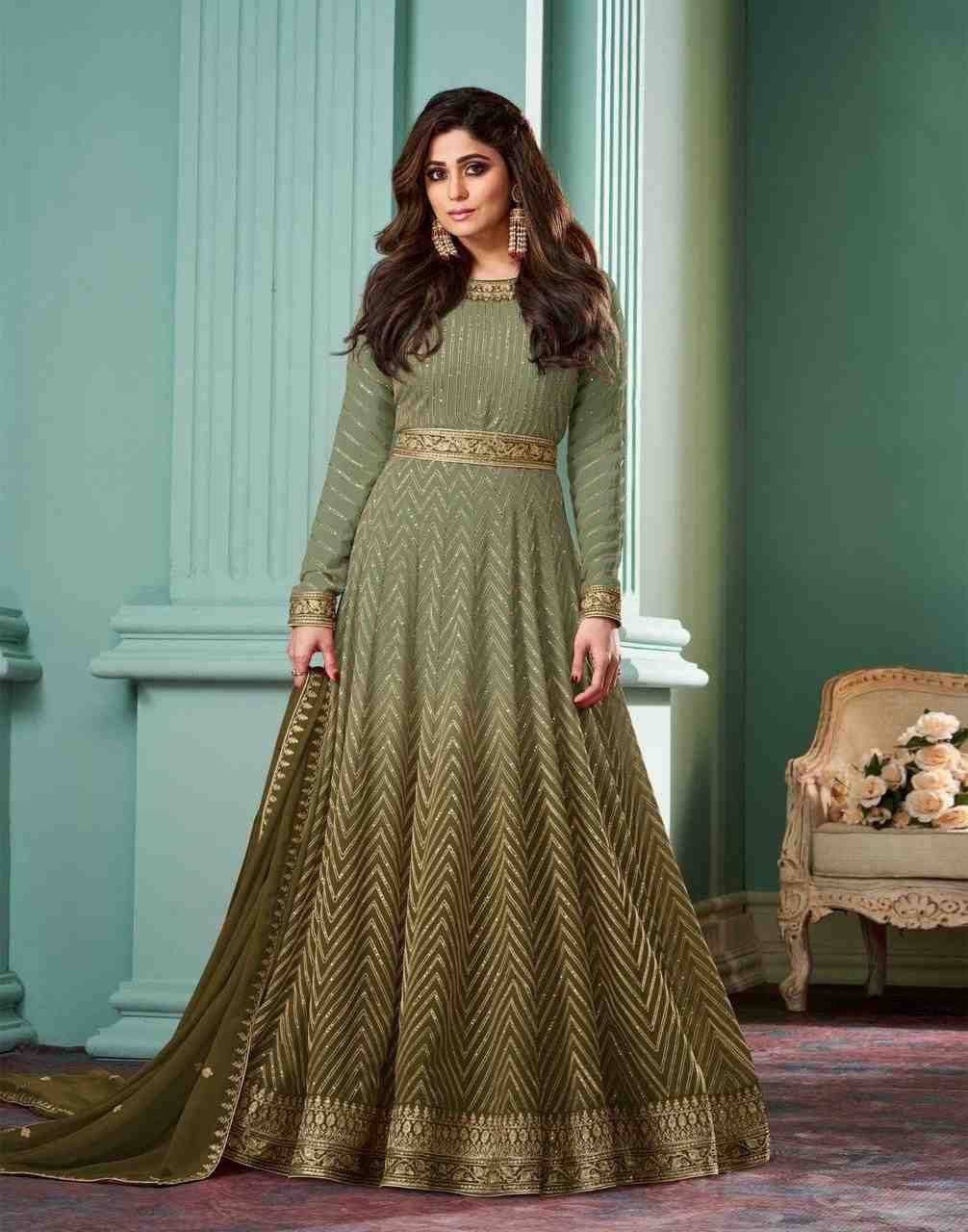 Alizza Carnival By Aashirwad Creation 10132 To 10135 Series Beautiful Stylish Anarkali Suits Fancy Colorful Casual Wear & Ethnic Wear & Ready To Wear Real Georgette Dresses At Wholesale Price