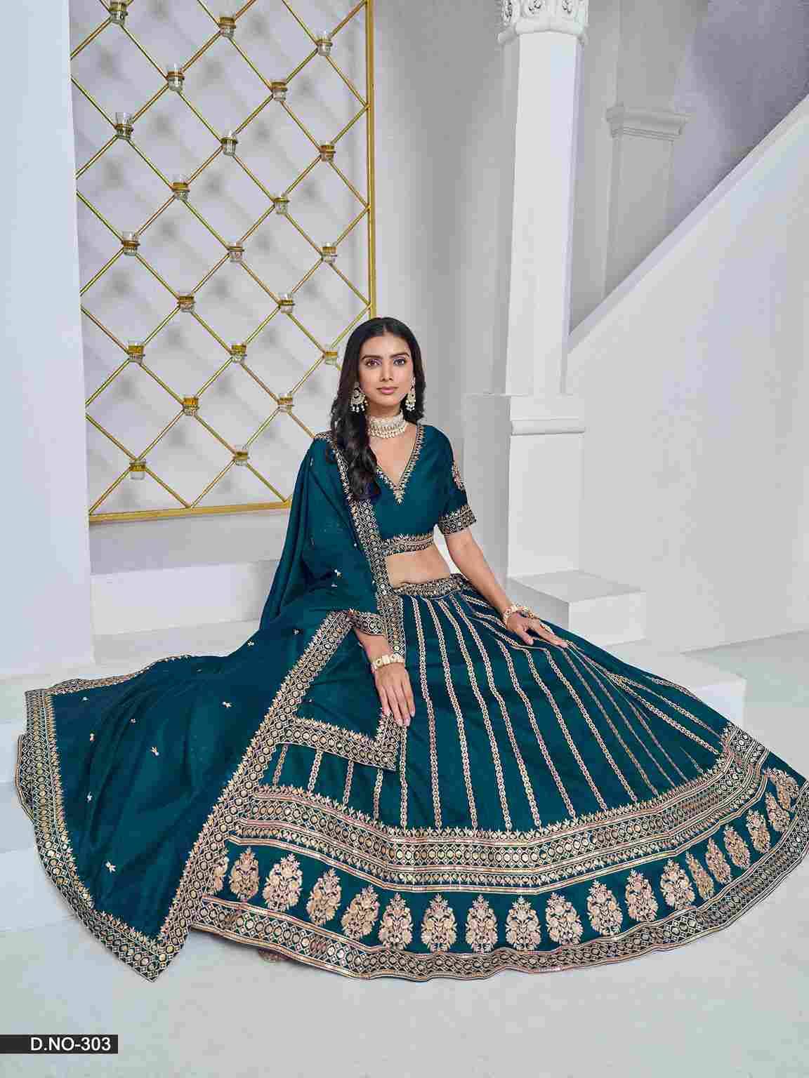 Mehvish Vol-3 By Fashid Wholesale 301 To 304 Series Festive Wear Collection Beautiful Stylish Colorful Fancy Party Wear & Occasional Wear Art Silk Lehengas At Wholesale Price