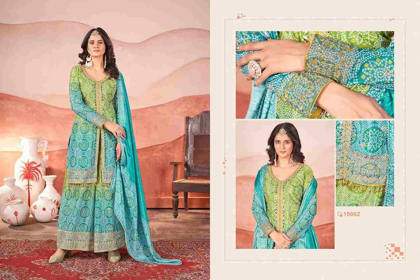 Kasturi By Fashid Wholesale 10001 To 10004 Series Beautiful Sharara Suits Colorful Stylish Fancy Casual Wear & Ethnic Wear Chinnon Silk Embroidery Dresses At Wholesale Price