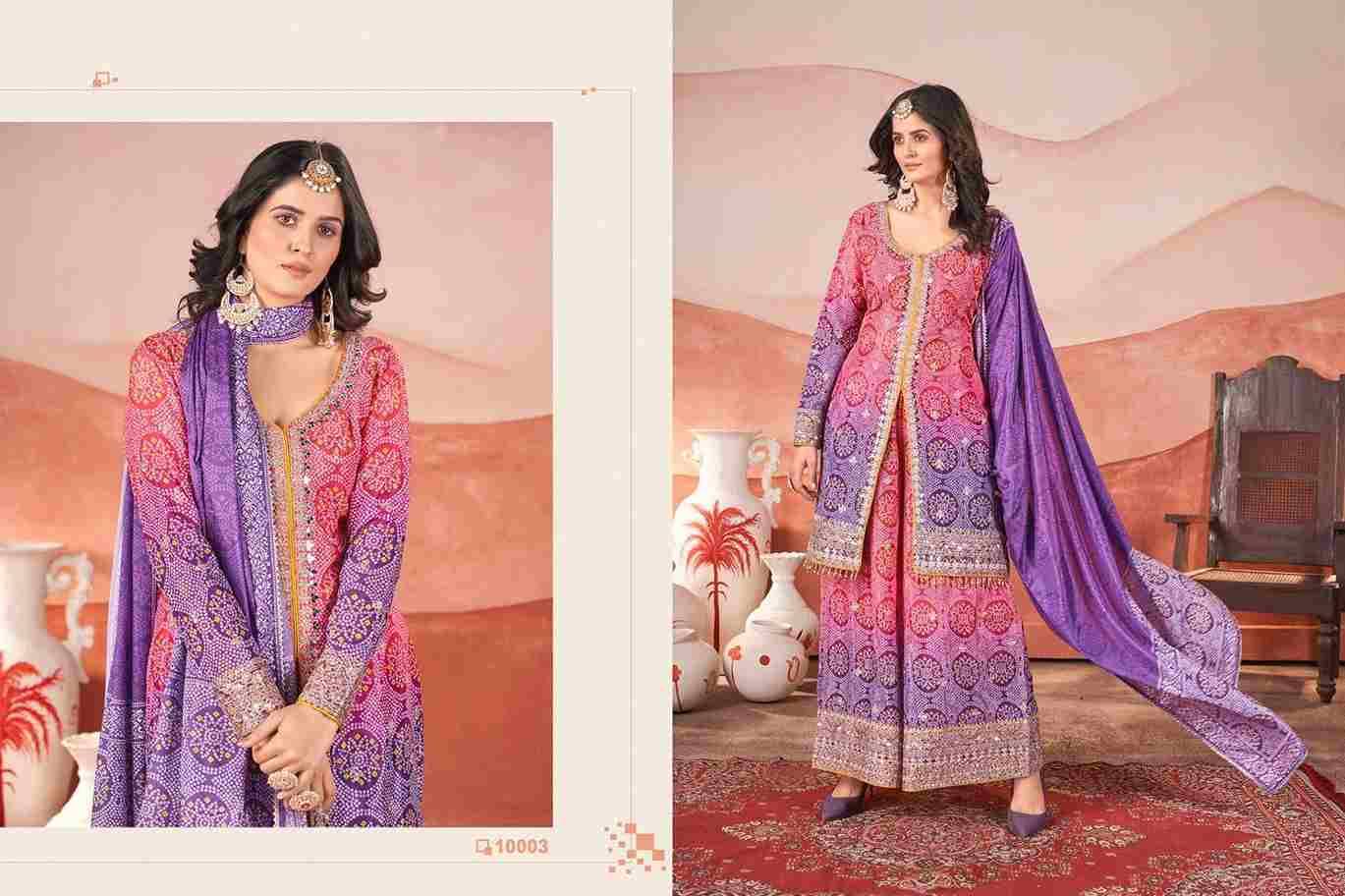 Kasturi By Fashid Wholesale 10001 To 10004 Series Beautiful Sharara Suits Colorful Stylish Fancy Casual Wear & Ethnic Wear Chinnon Silk Embroidery Dresses At Wholesale Price