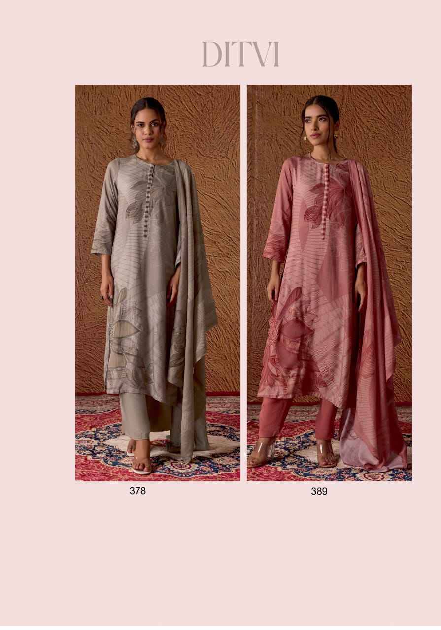 Ditvi By Sahiba Fabrics Beautiful Festive Suits Colorful Stylish Fancy Casual Wear & Ethnic Wear Staple Twill Dresses At Wholesale Price