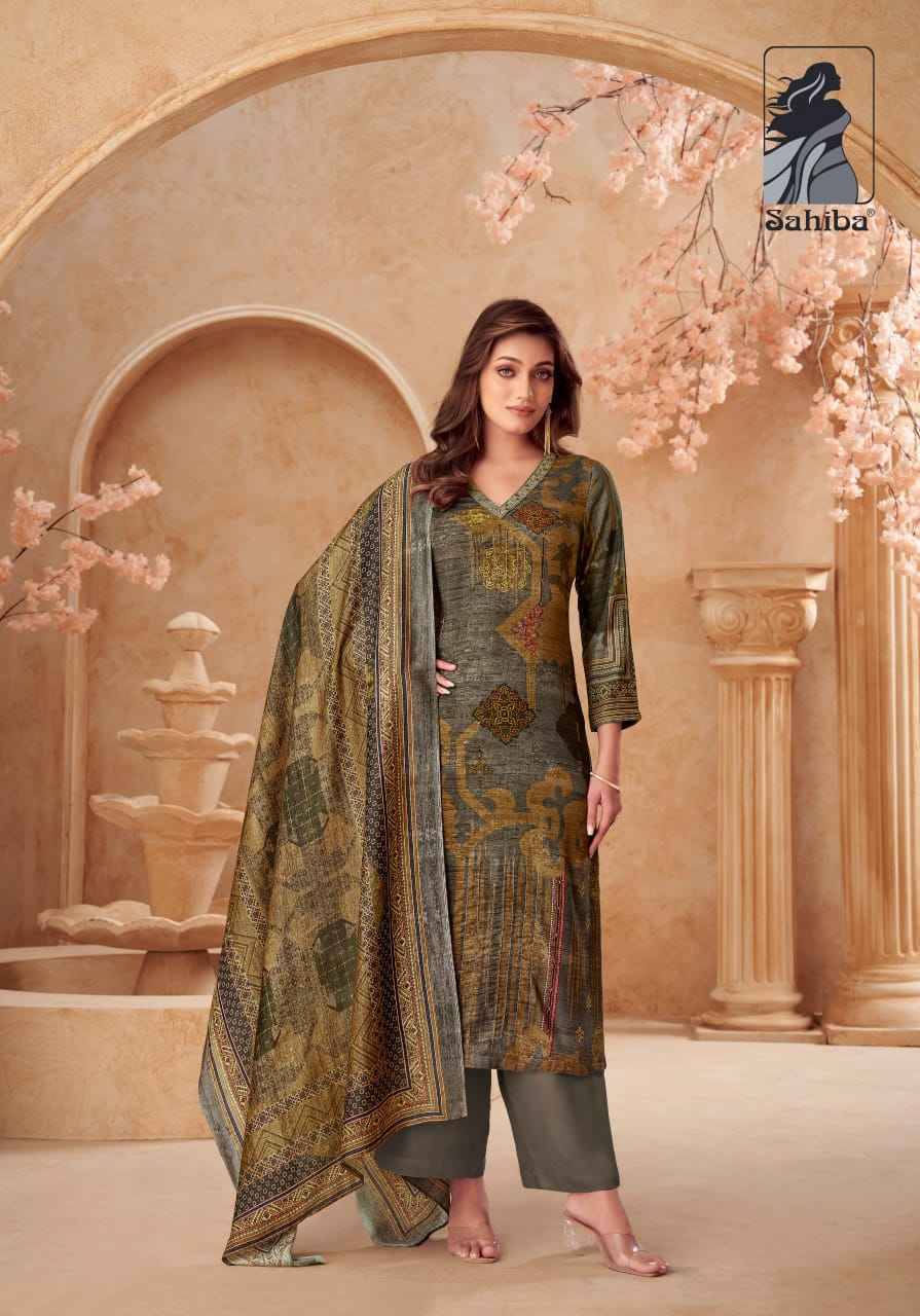 Vedsi By Sahiba Fabrics Beautiful Festive Suits Colorful Stylish Fancy Casual Wear & Ethnic Wear Staple Twill Dresses At Wholesale Price