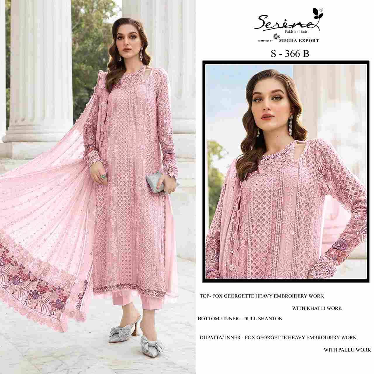 Serene Hit Design S-366 Colours By Serene S-366-A To S-366-D Series Designer Pakistani Suits Beautiful Fancy Colorful Stylish Party Wear & Occasional Wear Faux Georgette Embroidered Dresses At Wholesale Price