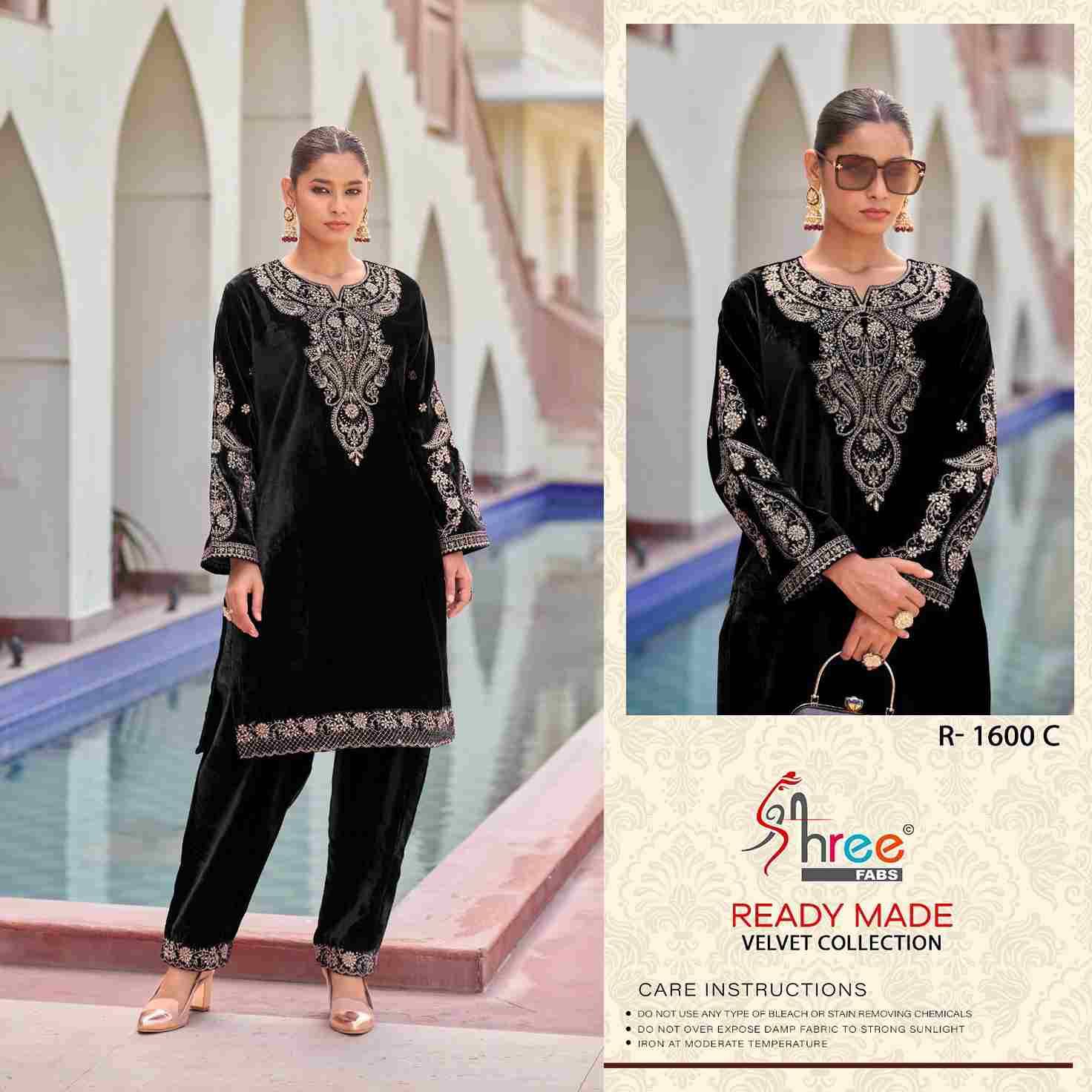 Shree Fabs Hit Design R-1600 Colours By Shree Fabs R-1600-A To R-1600-D Series Designer Pakistani Suits Collection Beautiful Stylish Fancy Colorful Party Wear & Occasional Wear Velvet Kurtis With Bottom At Wholesale Price