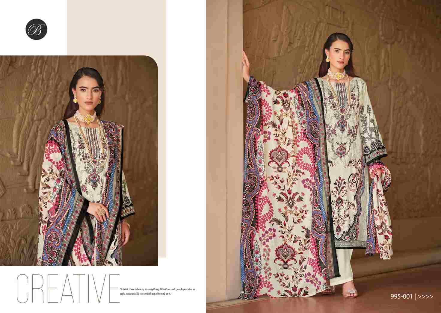 Riwayat Vol-6 By Belliza 995-001 To 995-008 Series Beautiful Festive Suits Stylish Fancy Colorful Casual Wear & Ethnic Wear Pure Viscose Rayon Print Dresses At Wholesale Price