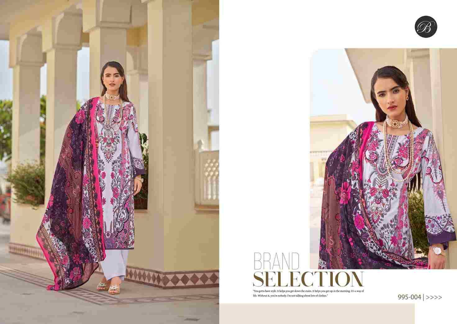 Riwayat Vol-6 By Belliza 995-001 To 995-008 Series Beautiful Festive Suits Stylish Fancy Colorful Casual Wear & Ethnic Wear Pure Viscose Rayon Print Dresses At Wholesale Price