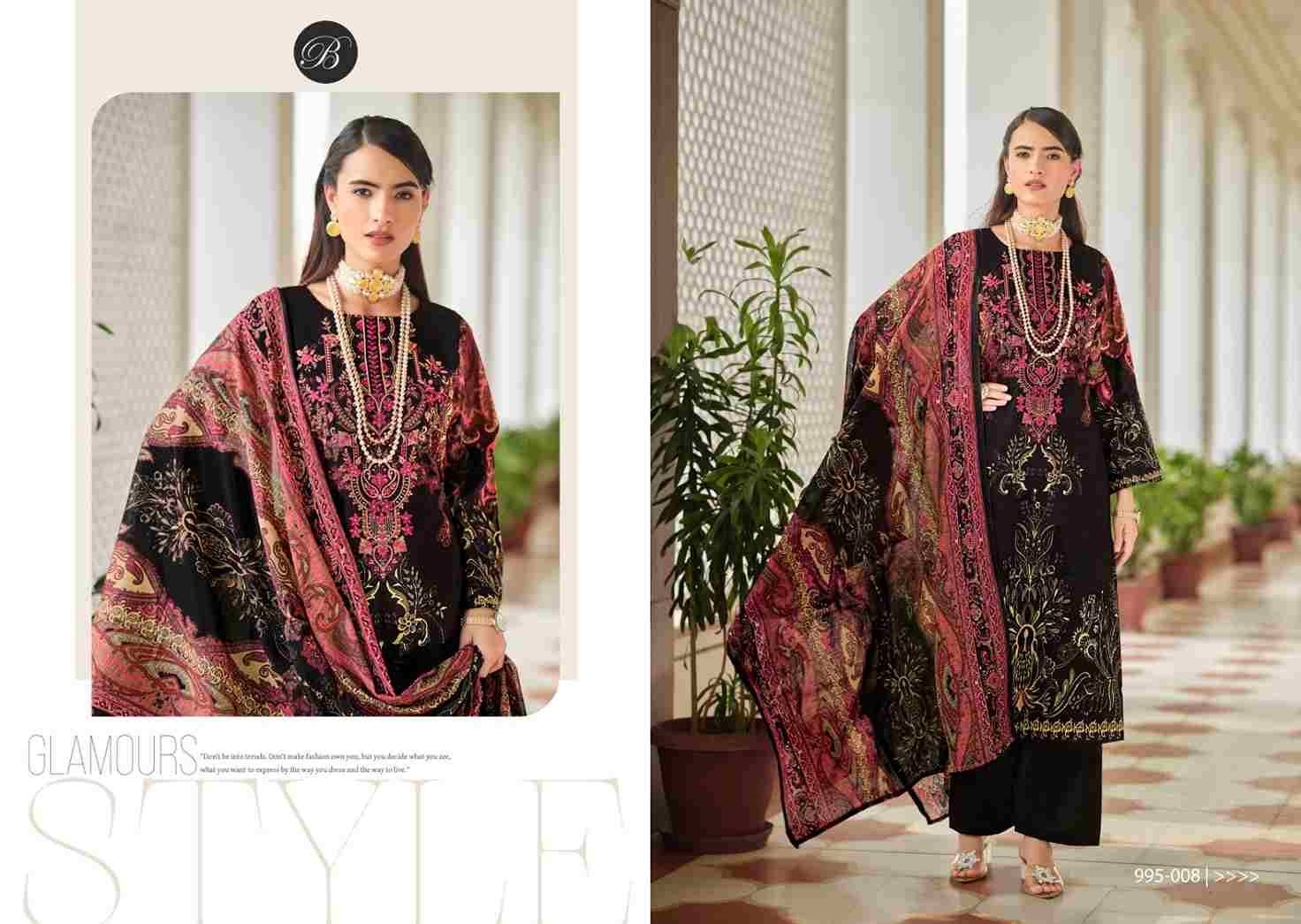 Riwayat Vol-6 By Belliza 995-001 To 995-008 Series Beautiful Festive Suits Stylish Fancy Colorful Casual Wear & Ethnic Wear Pure Viscose Rayon Print Dresses At Wholesale Price