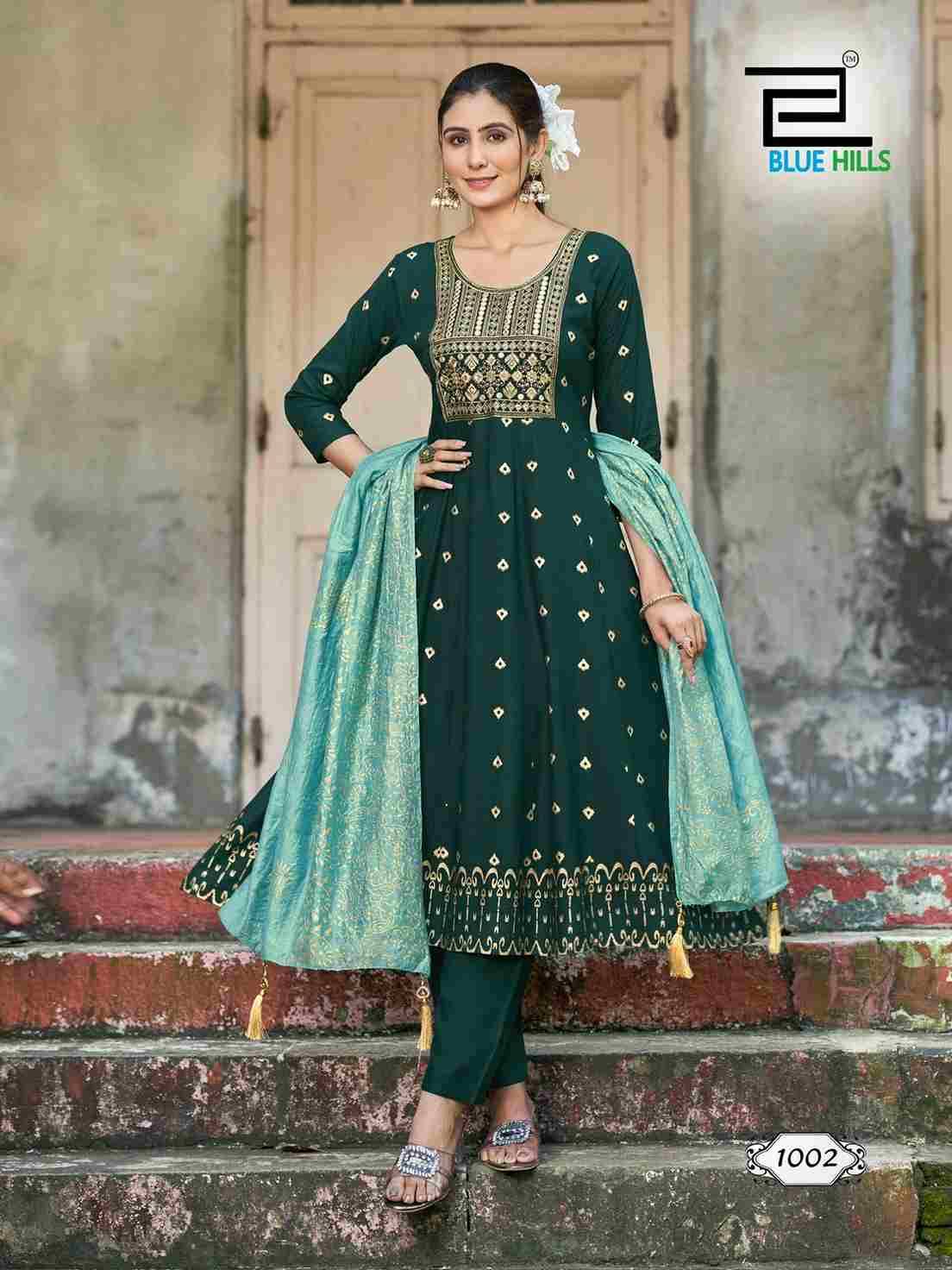 Batu Caves By Blue Hills 1001 To 1008 Series Beautiful Festive Suits Stylish Fancy Colorful Casual Wear & Ethnic Wear Rayon Dresses At Wholesale Price