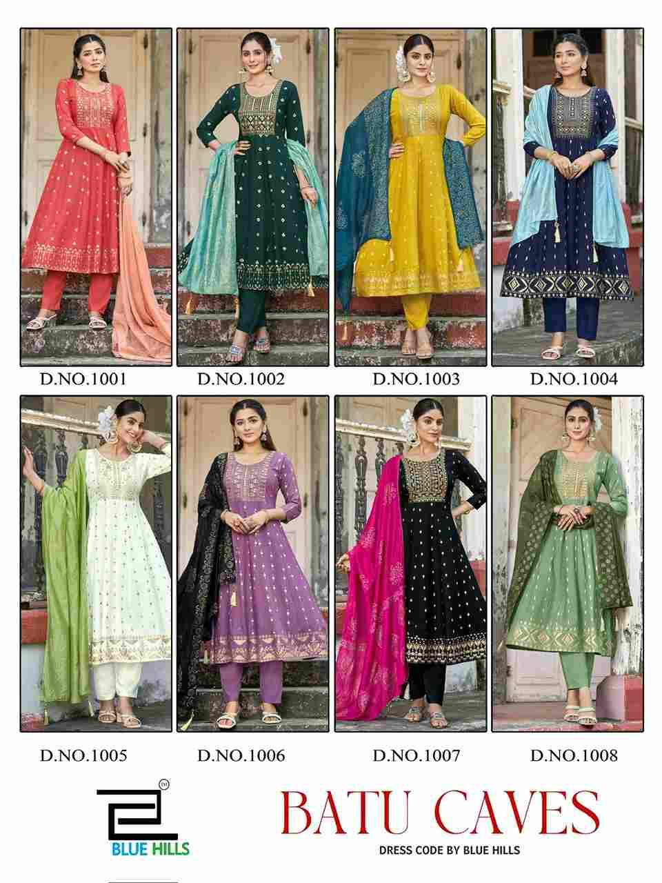 Batu Caves By Blue Hills 1001 To 1008 Series Beautiful Festive Suits Stylish Fancy Colorful Casual Wear & Ethnic Wear Rayon Dresses At Wholesale Price