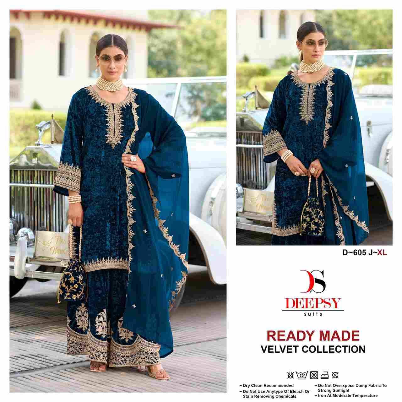 Deepsy Hit Design 605 Colours Vol-3 By Deepsy Suits 605-I To 605-L Series Pakistani Suits Beautiful Fancy Colorful Stylish Party Wear & Occasional Wear Velvet Embroidery Dresses At Wholesale Price