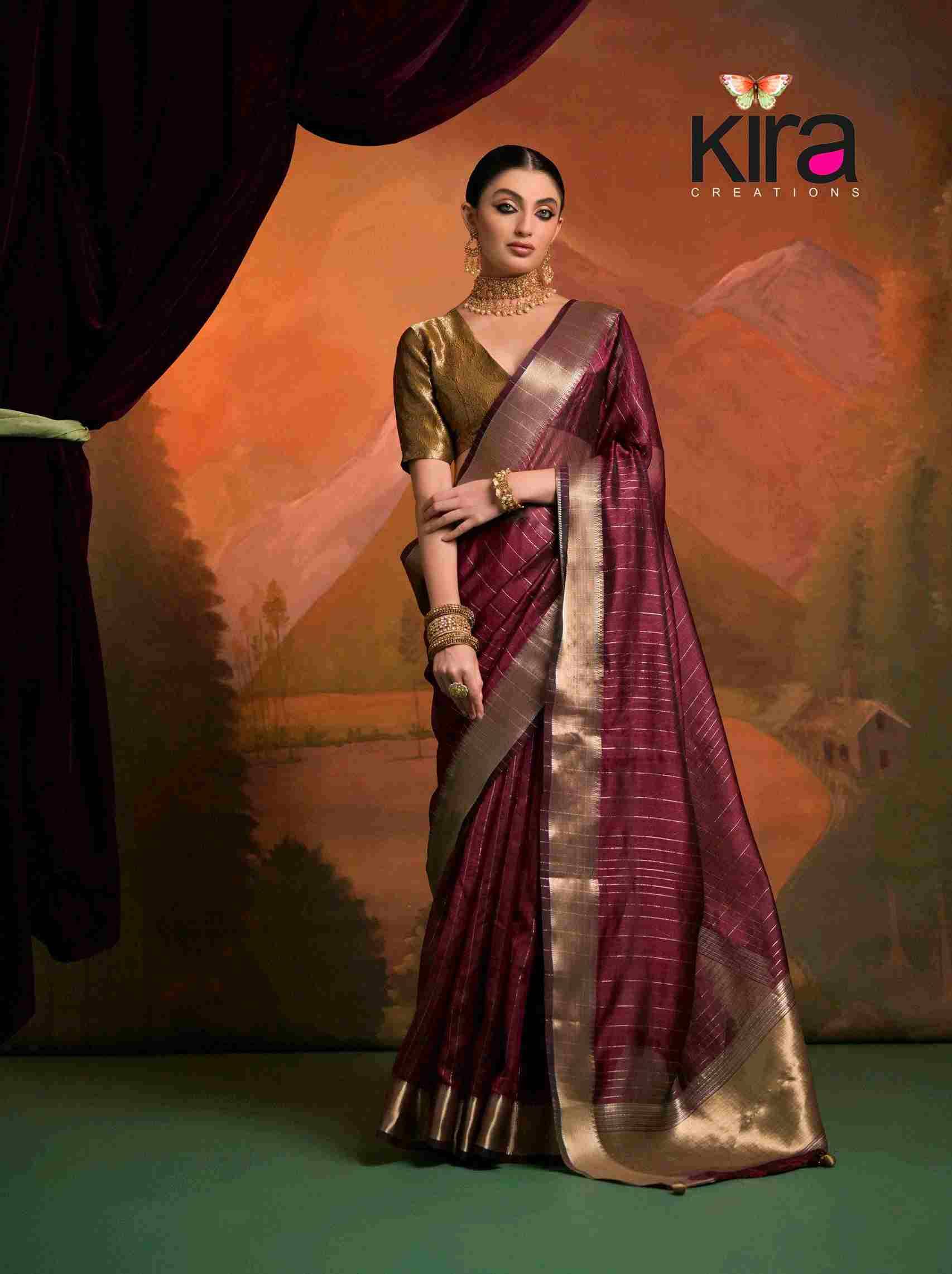 Kanak By Kira 6601 To 6606 Series Indian Traditional Wear Collection Beautiful Stylish Fancy Colorful Party Wear & Occasional Wear Moss Silk Sarees At Wholesale Price