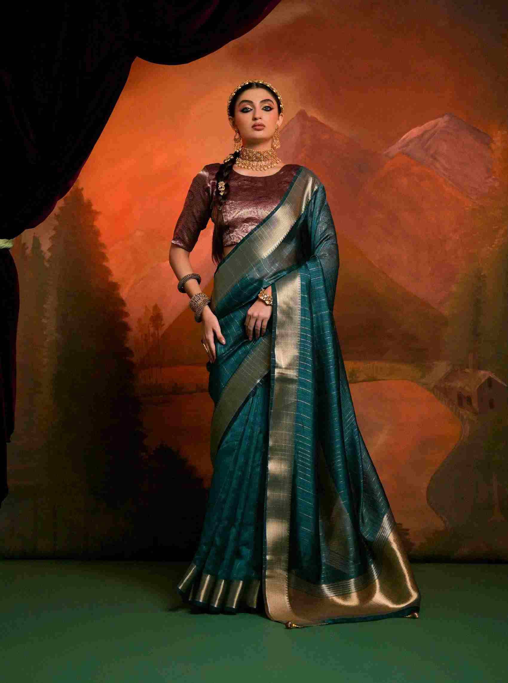 Kanak By Kira 6601 To 6606 Series Indian Traditional Wear Collection Beautiful Stylish Fancy Colorful Party Wear & Occasional Wear Moss Silk Sarees At Wholesale Price