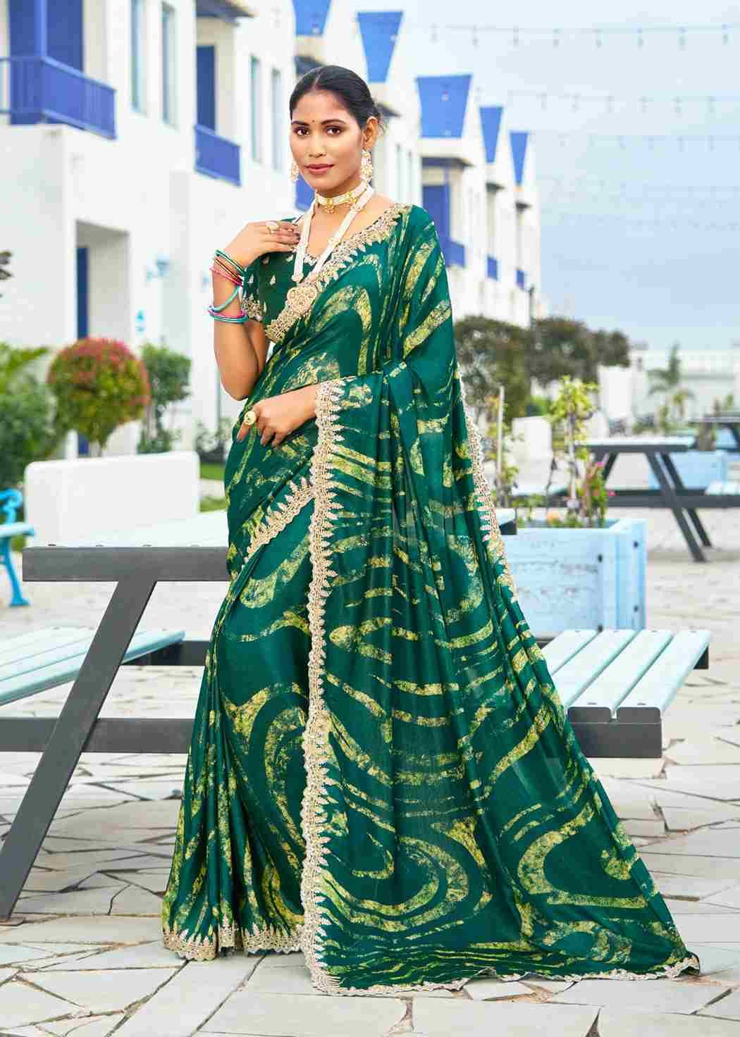 Nirvee By Stavan 1001 To 1010 Series Indian Traditional Wear Collection Beautiful Stylish Fancy Colorful Party Wear & Occasional Wear Velvet Chiffon Sarees At Wholesale Price