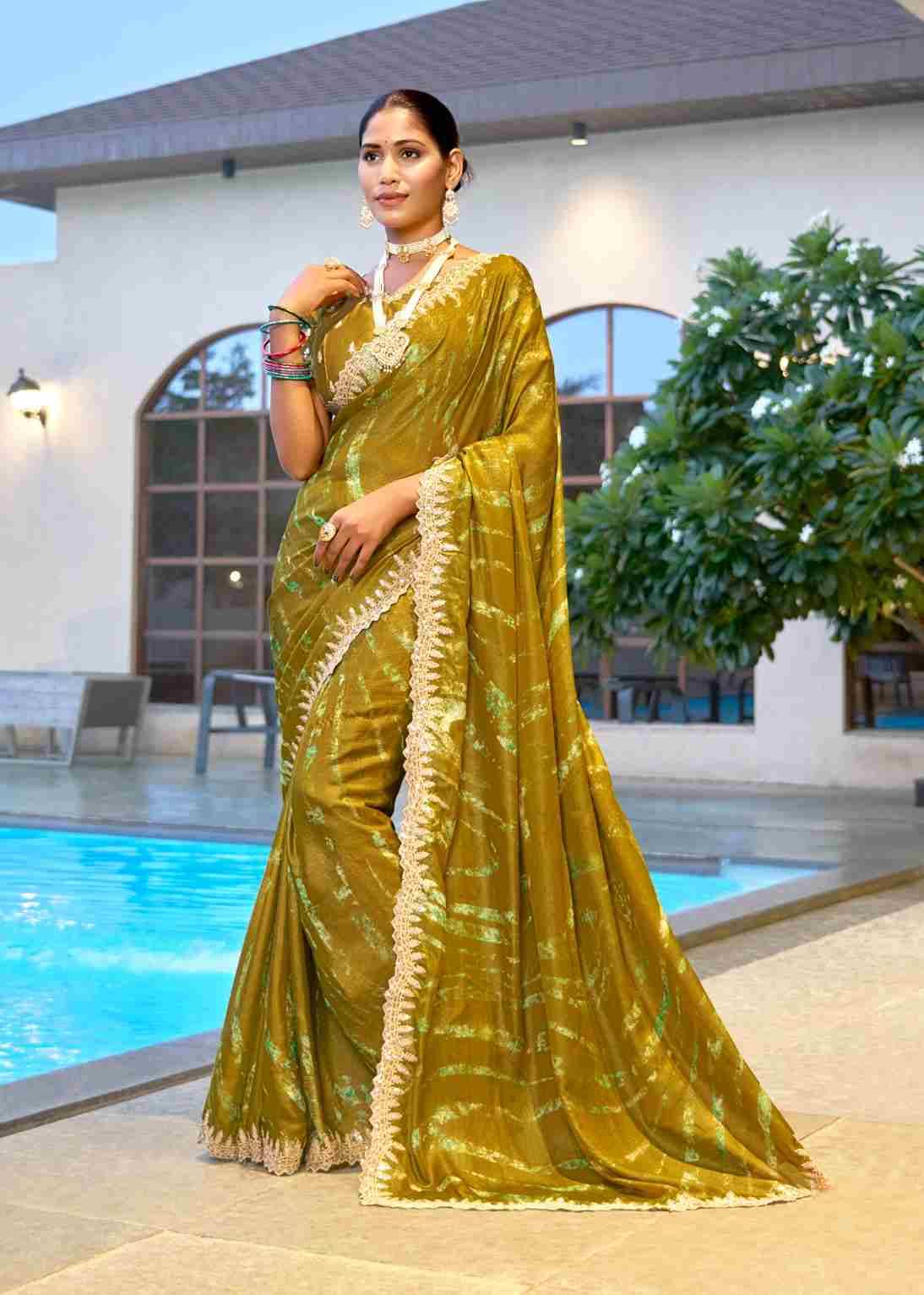 Nirvee By Stavan 1001 To 1010 Series Indian Traditional Wear Collection Beautiful Stylish Fancy Colorful Party Wear & Occasional Wear Velvet Chiffon Sarees At Wholesale Price