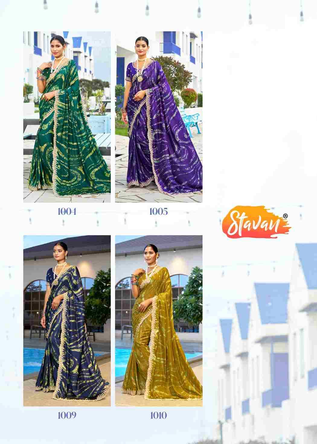 Nirvee By Stavan 1001 To 1010 Series Indian Traditional Wear Collection Beautiful Stylish Fancy Colorful Party Wear & Occasional Wear Velvet Chiffon Sarees At Wholesale Price