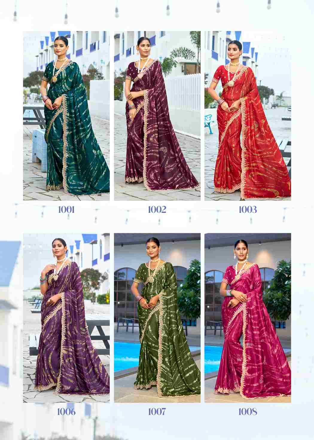 Nirvee By Stavan 1001 To 1010 Series Indian Traditional Wear Collection Beautiful Stylish Fancy Colorful Party Wear & Occasional Wear Velvet Chiffon Sarees At Wholesale Price