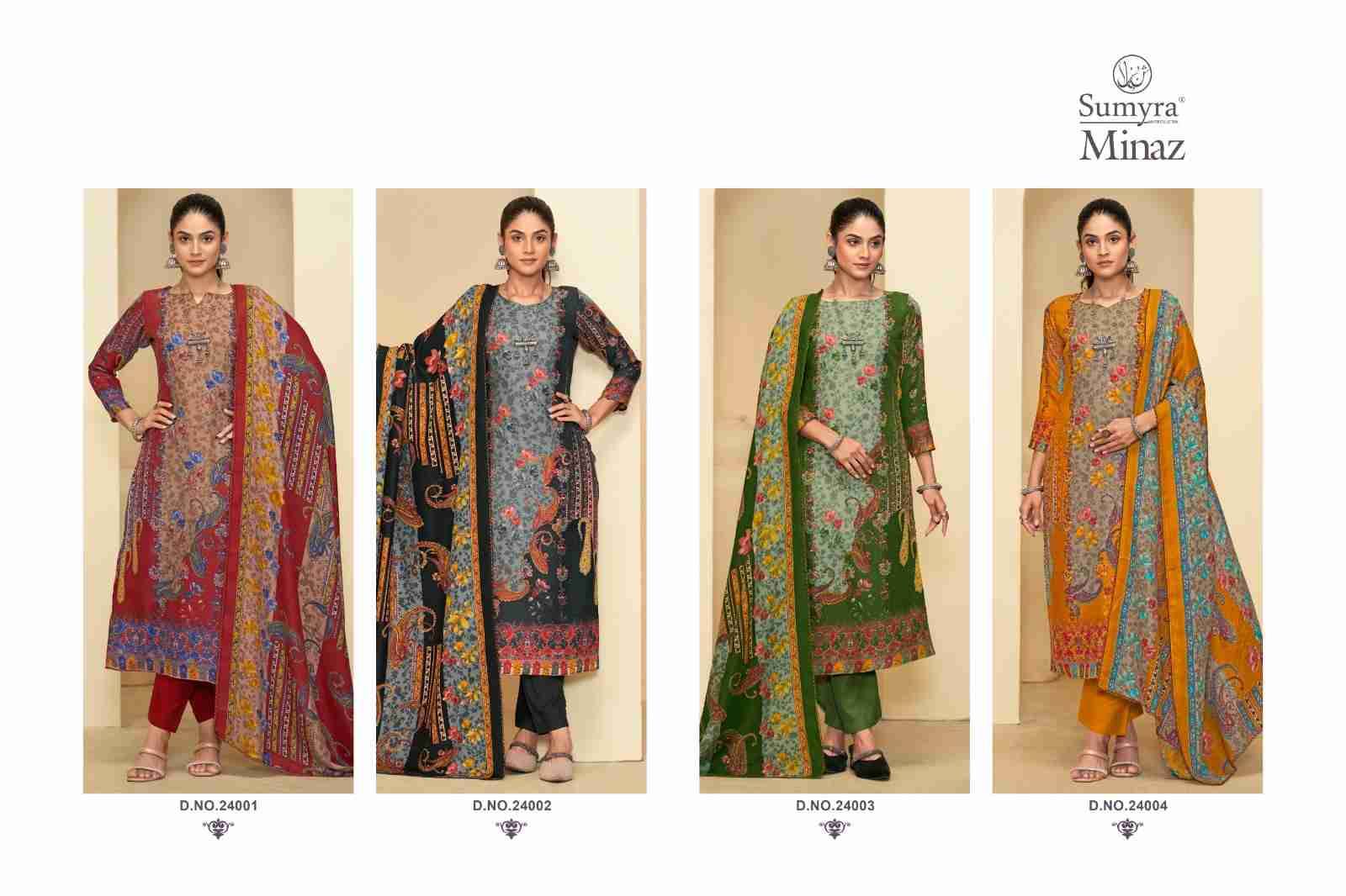 Minaz By Sumyra 24001 To 24004 Series Beautiful Festive Suits Stylish Fancy Colorful Casual Wear & Ethnic Wear Fancy Dresses At Wholesale Price