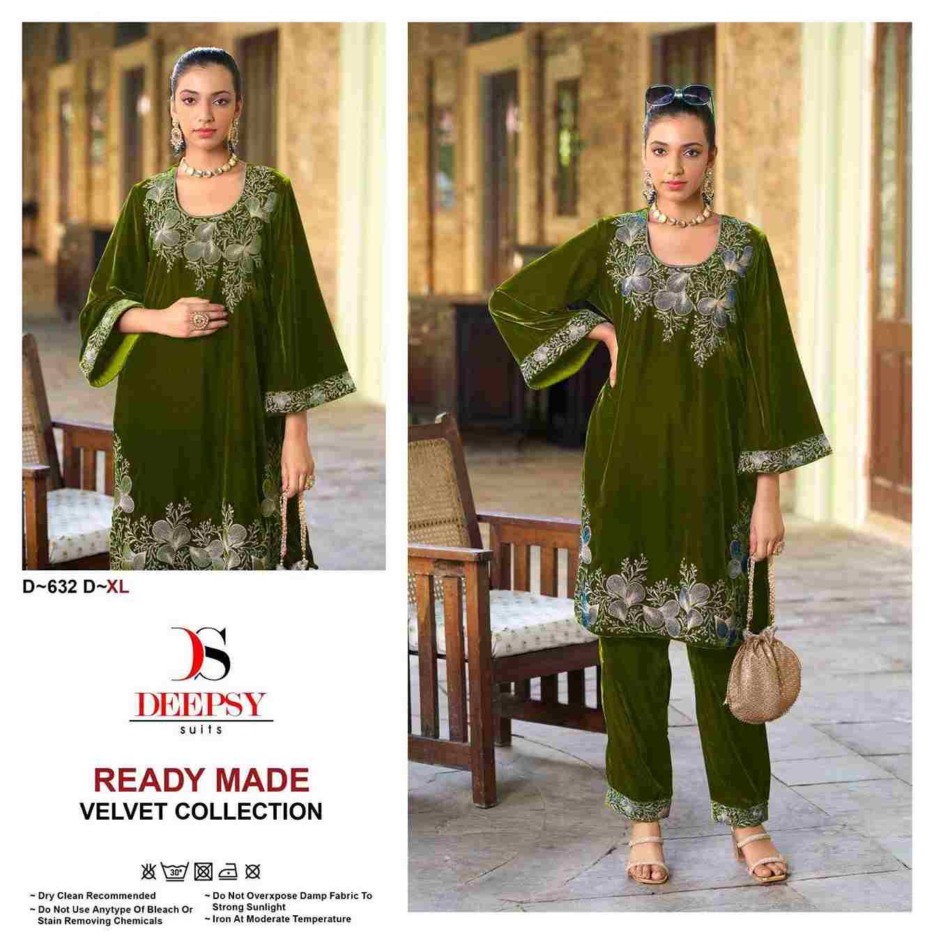 Deepsy Hit Design 632 Colours By Deepsy Suits 632-A To 632-D Series Designer Pakistani Suits Collection Beautiful Stylish Fancy Colorful Party Wear & Occasional Wear Velvet Kurtis With Bottom At Wholesale Price