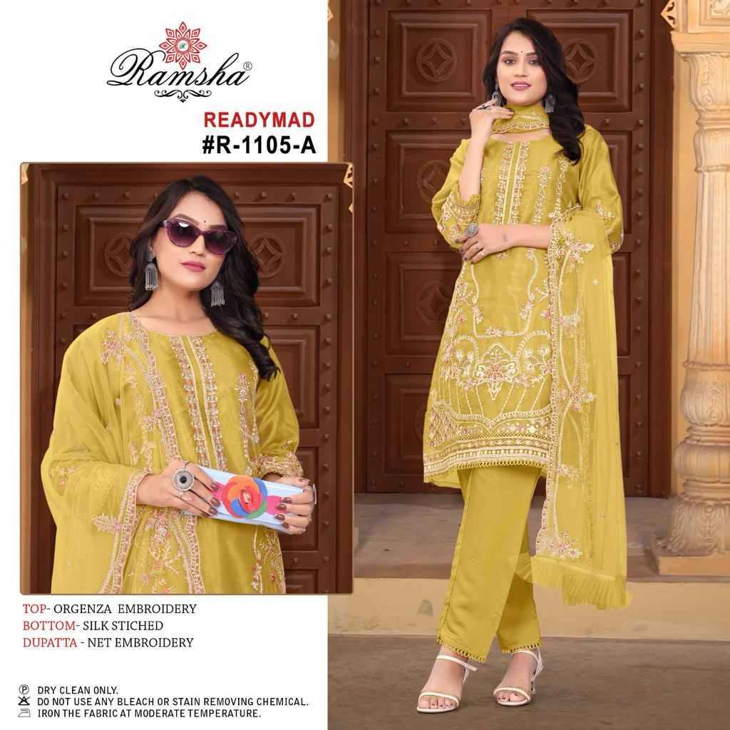 Ramsha 1105 Colours By Ramsha 1105-A To 1105-D Series Beautiful Pakistani Suits Colorful Stylish Fancy Casual Wear & Ethnic Wear Organza Dresses At Wholesale Price