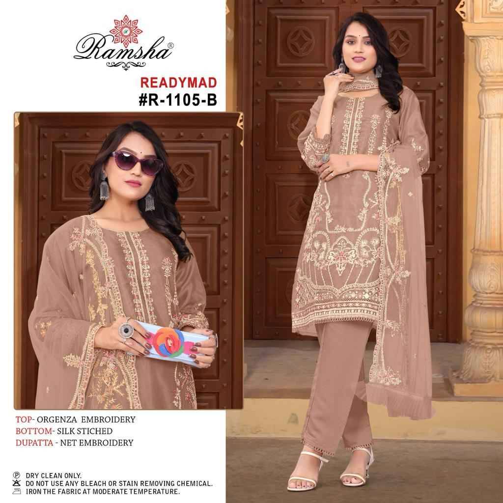 Ramsha 1105 Colours By Ramsha 1105-A To 1105-D Series Beautiful Pakistani Suits Colorful Stylish Fancy Casual Wear & Ethnic Wear Organza Dresses At Wholesale Price