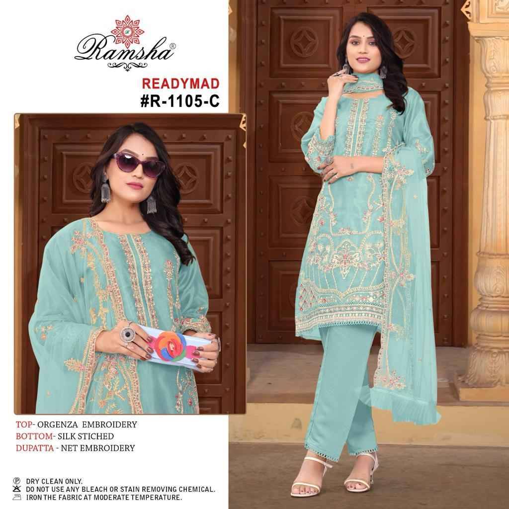 Ramsha 1105 Colours By Ramsha 1105-A To 1105-D Series Beautiful Pakistani Suits Colorful Stylish Fancy Casual Wear & Ethnic Wear Organza Dresses At Wholesale Price