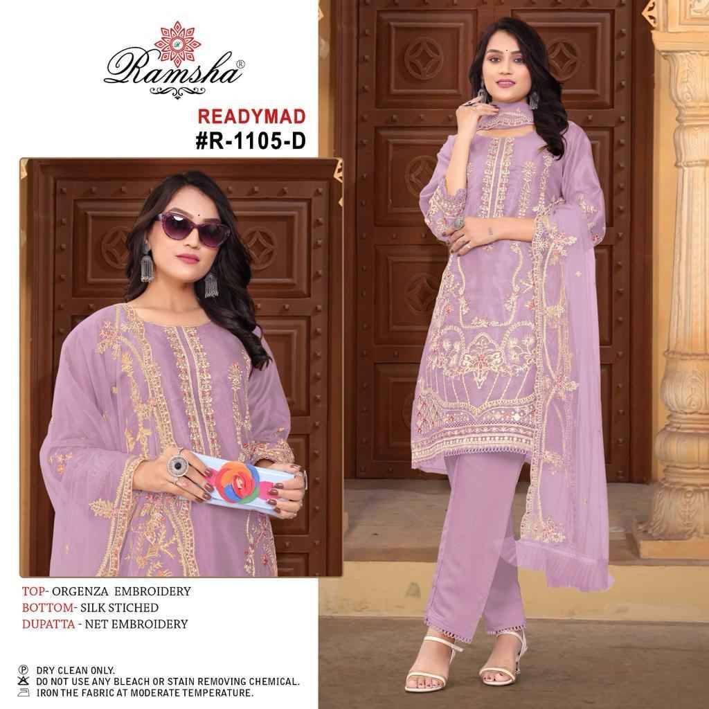 Ramsha 1105 Colours By Ramsha 1105-A To 1105-D Series Beautiful Pakistani Suits Colorful Stylish Fancy Casual Wear & Ethnic Wear Organza Dresses At Wholesale Price