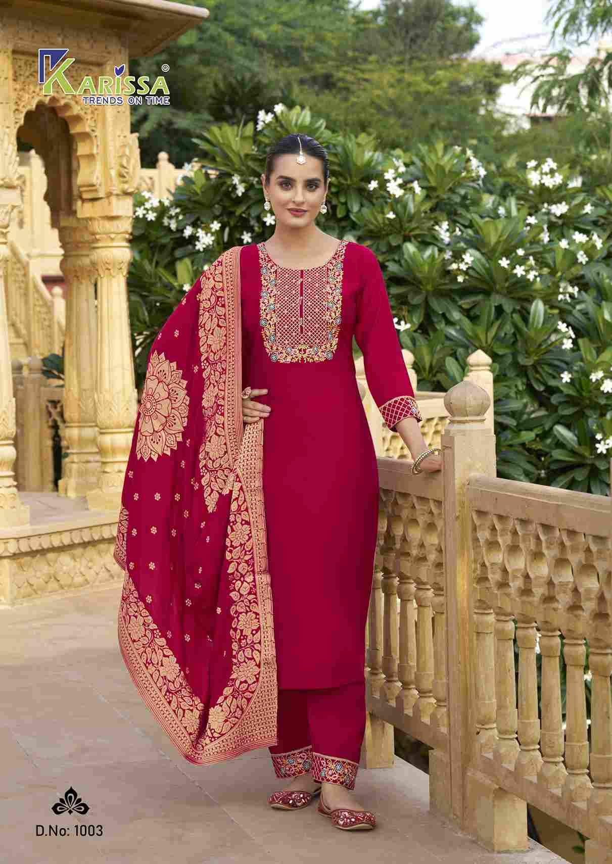 Roshani Nx By Karissa Beautiful Festive Suits Colorful Stylish Fancy Casual Wear & Ethnic Wear Viscose Silk With Work Dresses At Wholesale Price