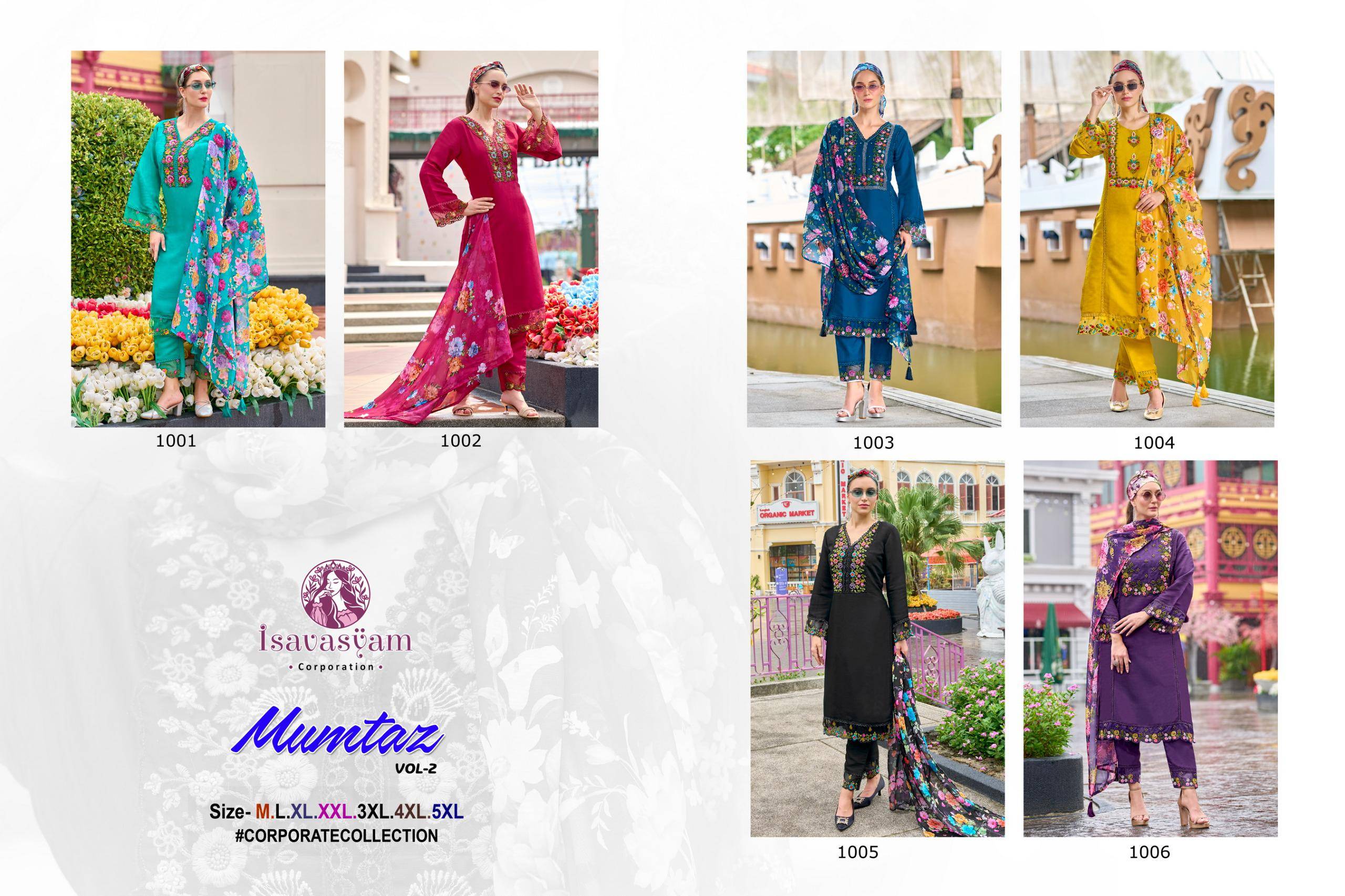 Mumtaz Vol-2 By Isavasyam 1001 To 1006 Series Beautiful Suits Colorful Stylish Fancy Casual Wear & Ethnic Wear Pure Roman Silk Embroidery Dresses At Wholesale Price