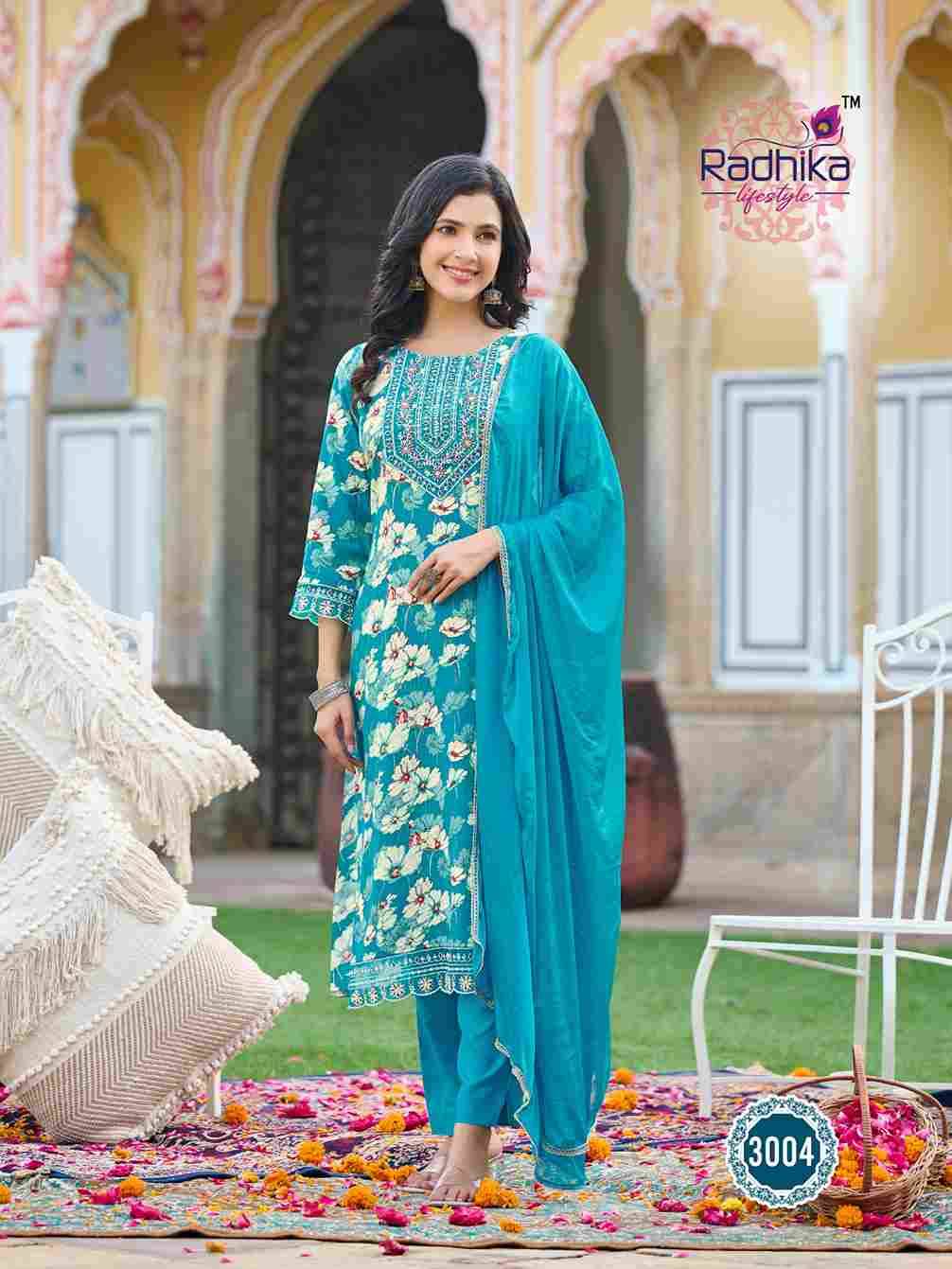 Rivazo Vol-3 By Radhika Lifestyle 3001 To 3006 Series Designer Stylish Fancy Colorful Beautiful Party Wear & Ethnic Wear Collection Rayon Print Dresses At Wholesale Price