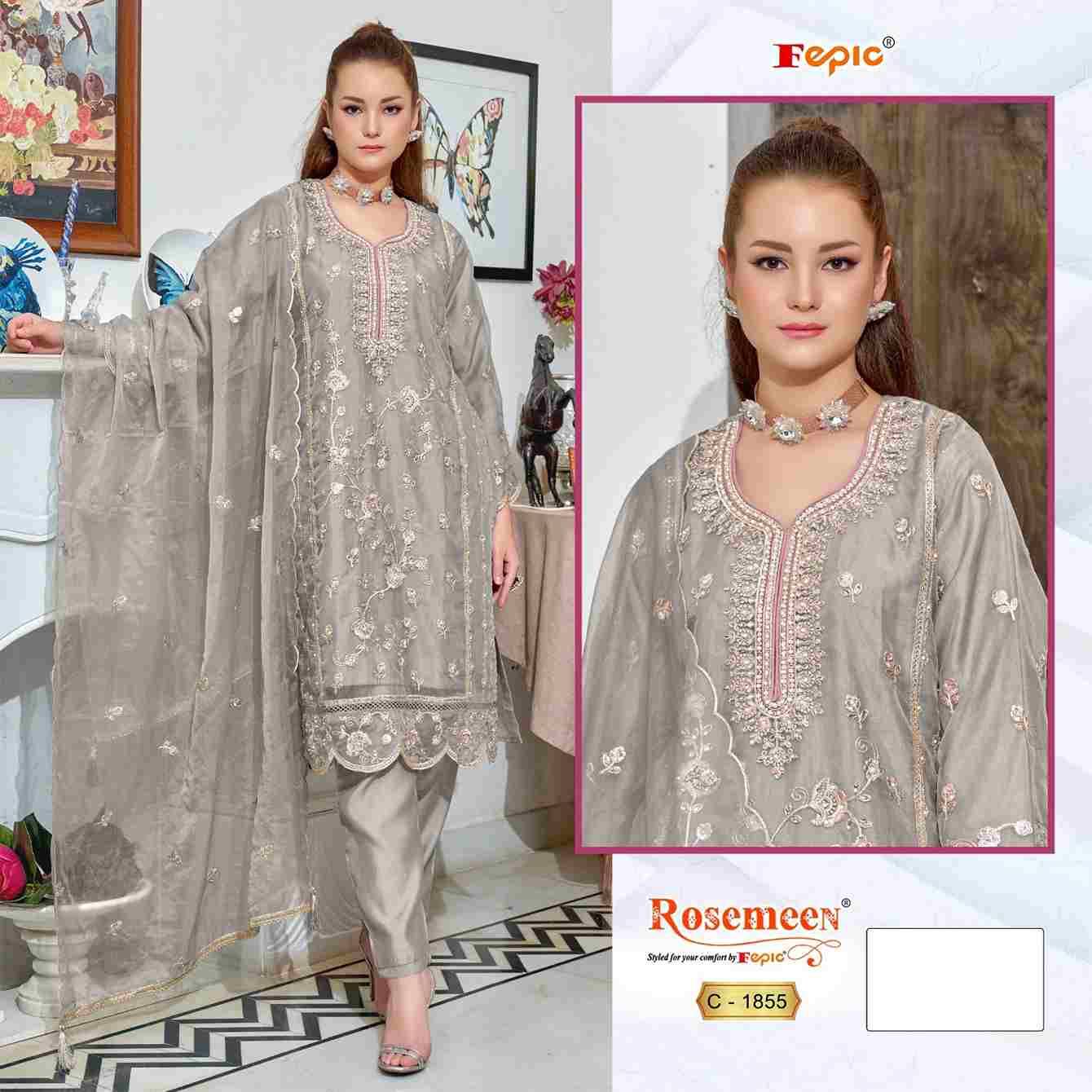 Fepic 1855 Colours By Fepic 1855-A To 1855-D Series Beautiful Pakistani Suits Colorful Stylish Fancy Casual Wear & Ethnic Wear Organza Embroidered Dresses At Wholesale Price