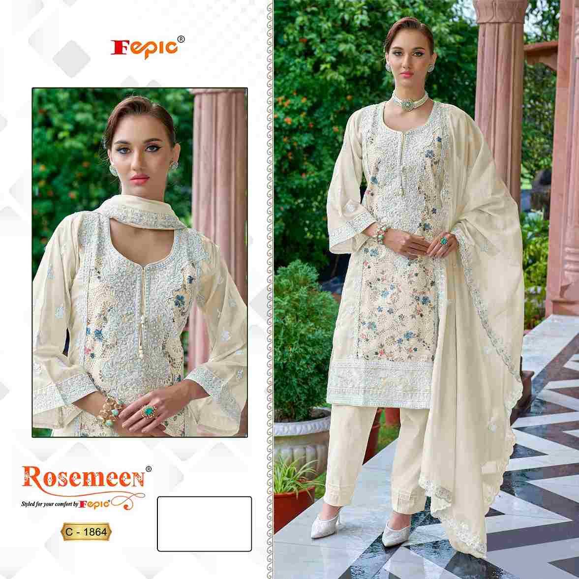 Fepic 1864 Colours By Fepic 1864-A To 1864-C Series Beautiful Pakistani Suits Colorful Stylish Fancy Casual Wear & Ethnic Wear Organza Embroidered Dresses At Wholesale Price