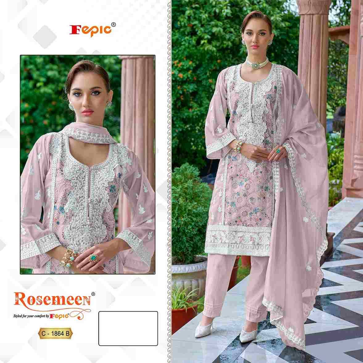 Fepic 1864 Colours By Fepic 1864-A To 1864-C Series Beautiful Pakistani Suits Colorful Stylish Fancy Casual Wear & Ethnic Wear Organza Embroidered Dresses At Wholesale Price