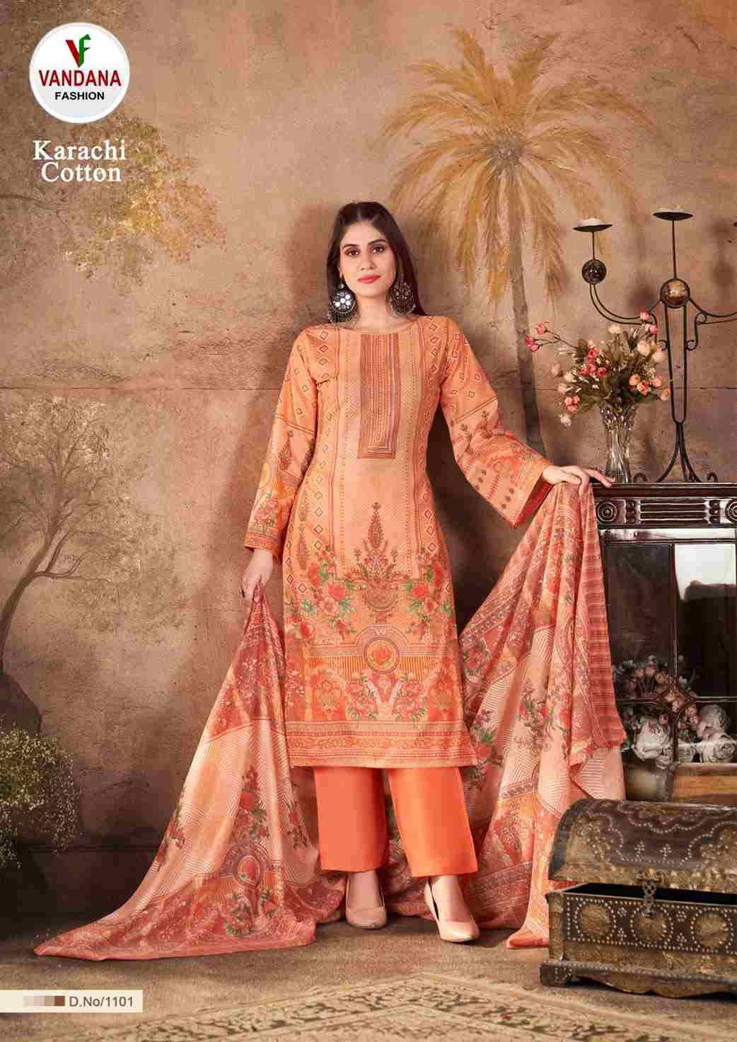 Karachi Cotton Vol-11 By Vandana Fashion 1101 To 1110 Series Beautiful Festive Suits Stylish Fancy Colorful Casual Wear & Ethnic Wear Cotton Print Dresses At Wholesale Price