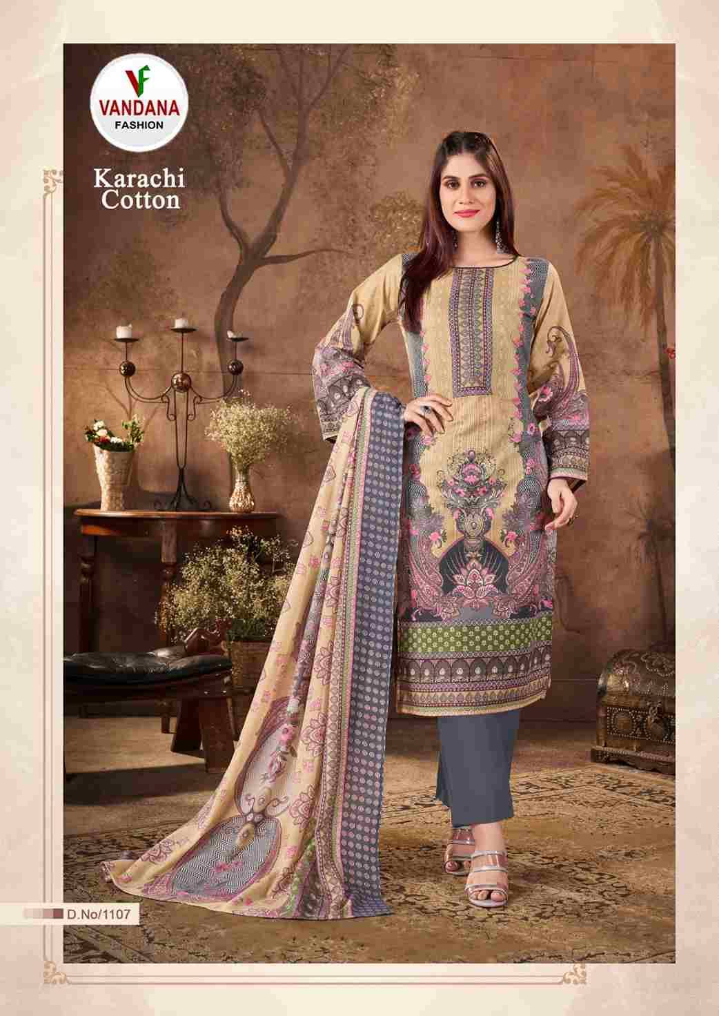 Karachi Cotton Vol-11 By Vandana Fashion 1101 To 1110 Series Beautiful Festive Suits Stylish Fancy Colorful Casual Wear & Ethnic Wear Cotton Print Dresses At Wholesale Price