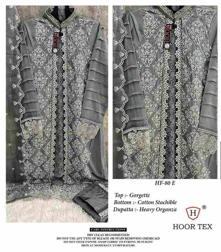 Hoor Tex Hit Design HF-80 Colours By Hoor Tex HF-80-A To HF-80-E Series Designer Festive Pakistani Suits Collection Beautiful Stylish Fancy Colorful Party Wear & Occasional Wear Georgette With Embroidered Dresses At Wholesale Price