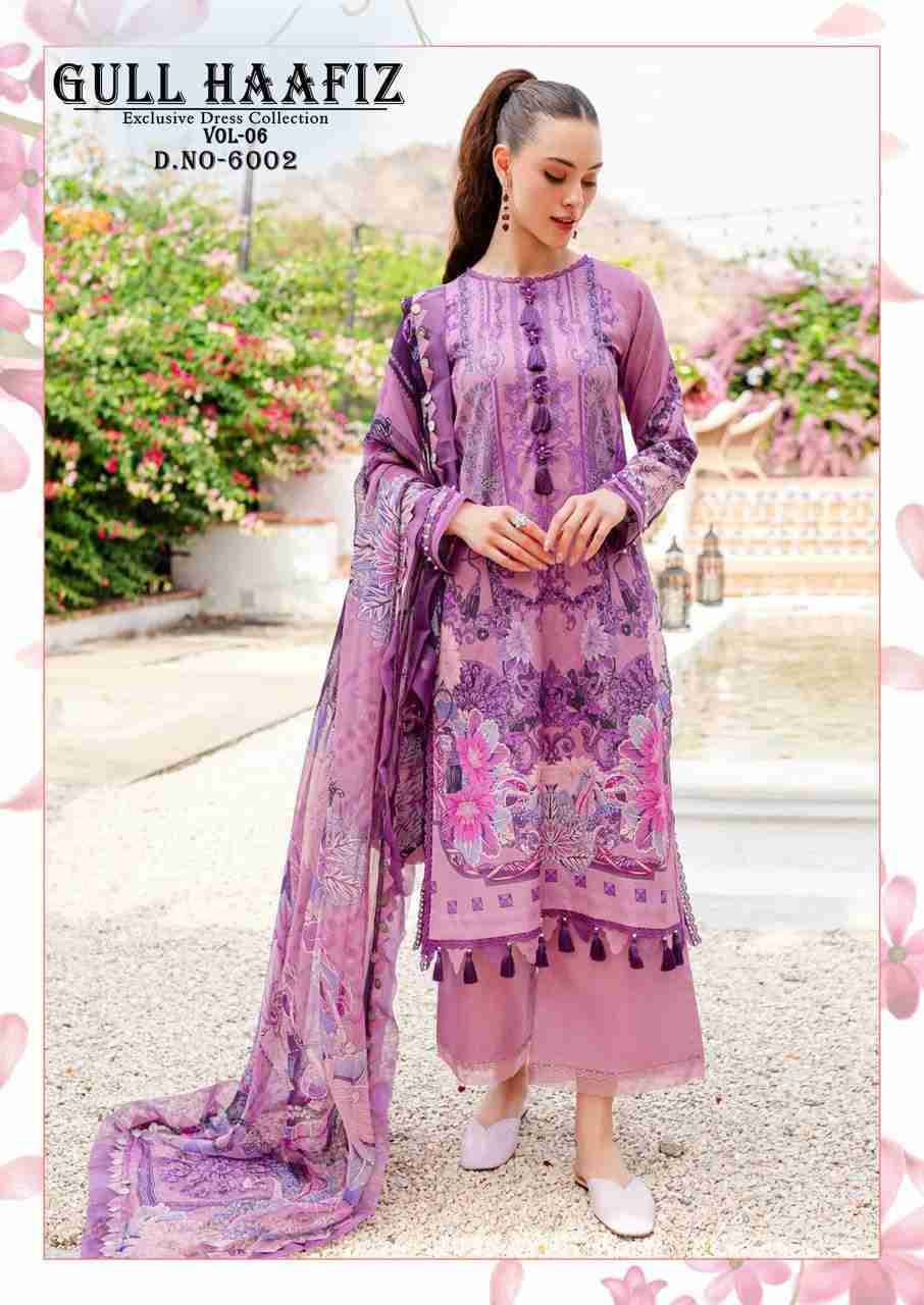 Gull Haafiz Vol-6 By Nand Gopal Prints 6001 To 6006 Series Beautiful Suits Stylish Colorful Fancy Casual Wear & Ethnic Wear Cotton Print Dresses At Wholesale Price