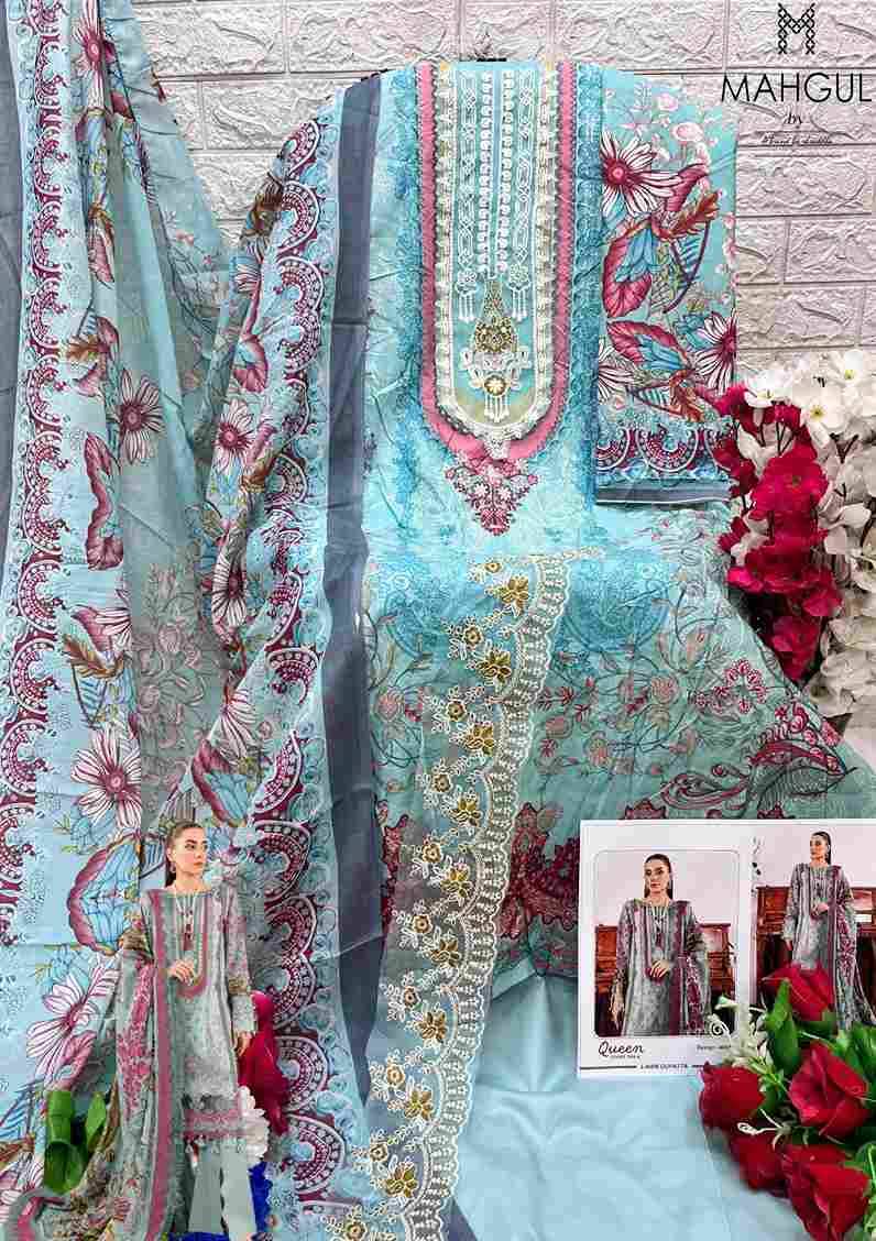 Queen Court Vol-4 By Mahgul 4001 To 4004 Series Designer Pakistani Suits Beautiful Stylish Fancy Colorful Party Wear & Occasional Wear Lawn Cotton Dresses At Wholesale Price