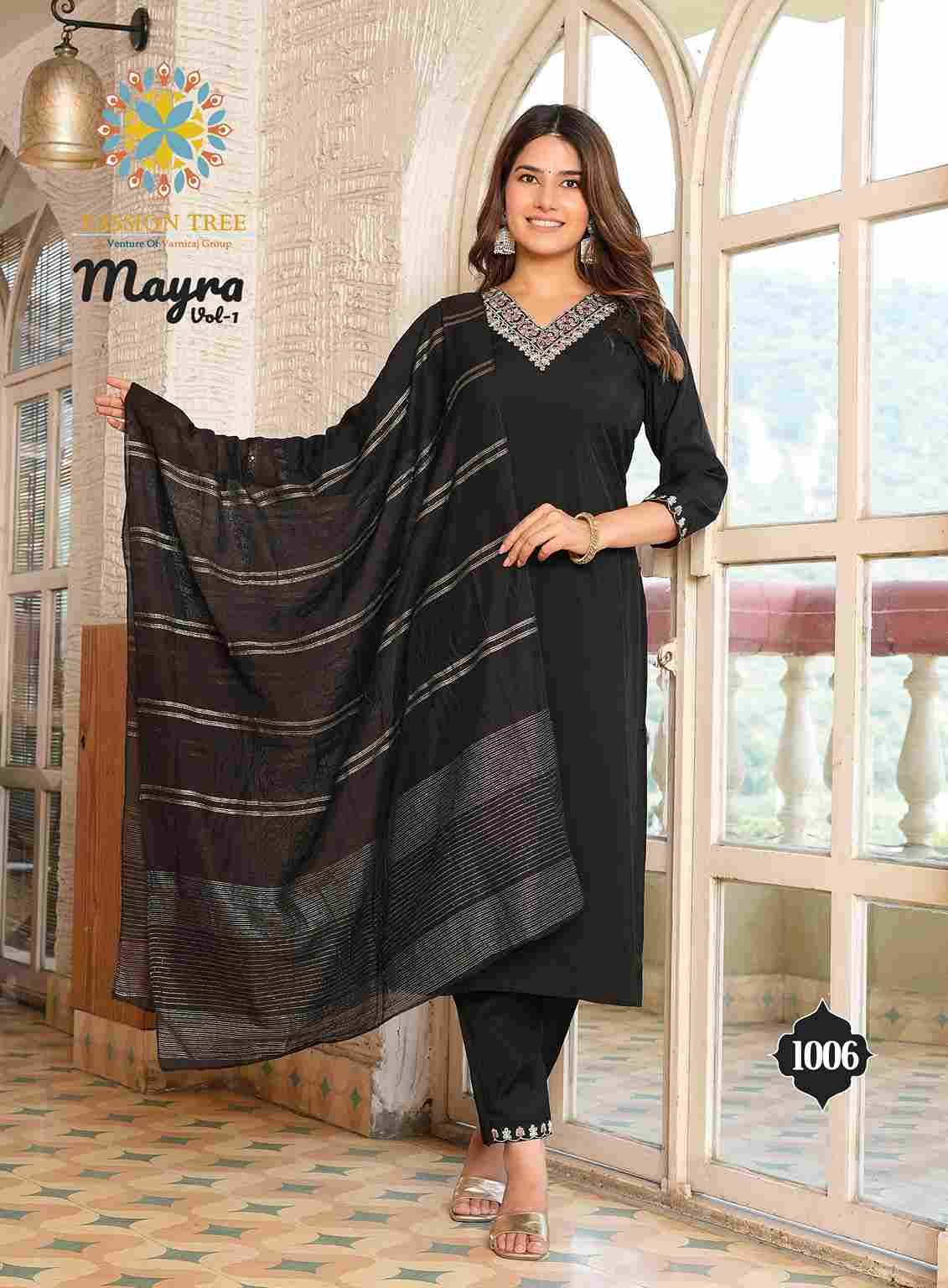 Mayra Vol-1 By Passion Tree 1001 To 1006 Series Beautiful Stylish Festive Suits Fancy Colorful Casual Wear & Ethnic Wear & Ready To Wear Roman Silk With Work Dresses At Wholesale Price