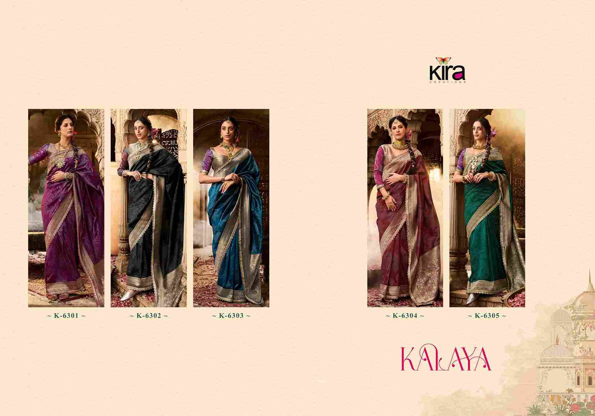 Kalaya By Kira 6301 To 6305 Series Indian Traditional Wear Collection Beautiful Stylish Fancy Colorful Party Wear & Occasional Wear Banarasi Silk Sarees At Wholesale Price